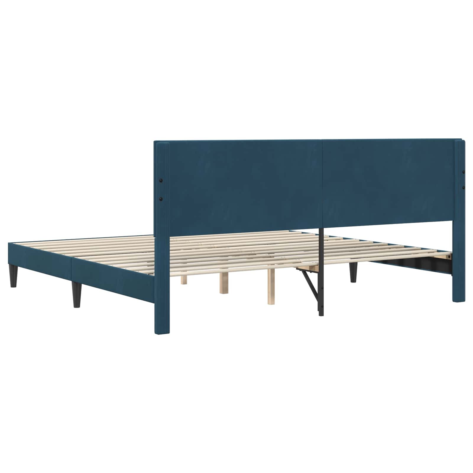 Cadre de lit avec tête de lit Bleu 200 x 200 cm Velours - XIOS