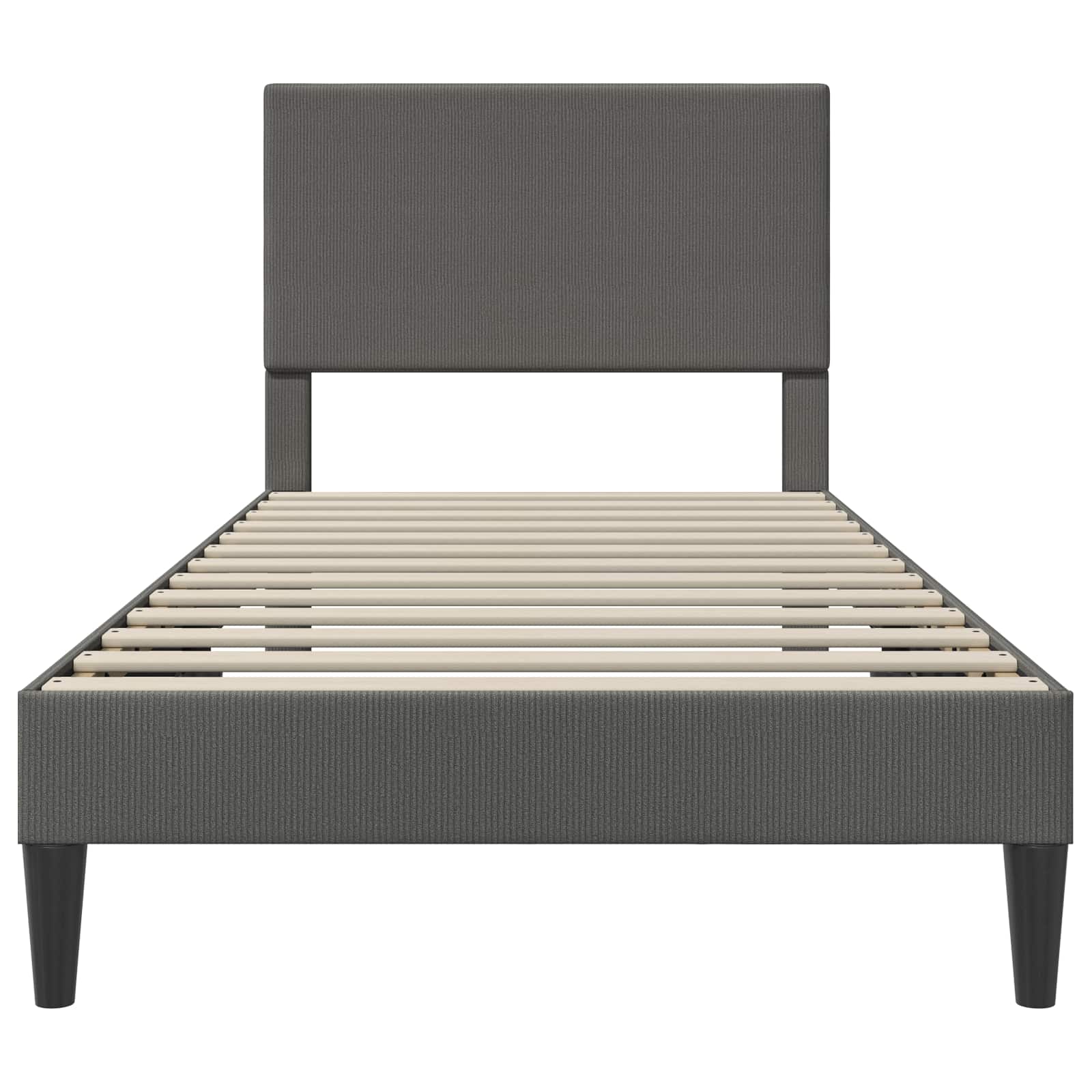 Cadre de lit Gris foncé 90 x 200 cm Tissu en velours côtelé - XIOS