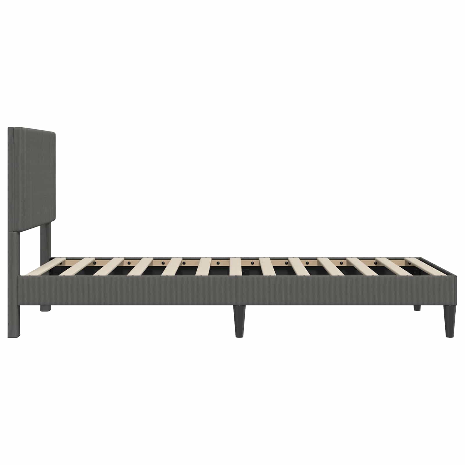 Cadre de lit Gris foncé 90 x 200 cm Tissu en velours côtelé - XIOS
