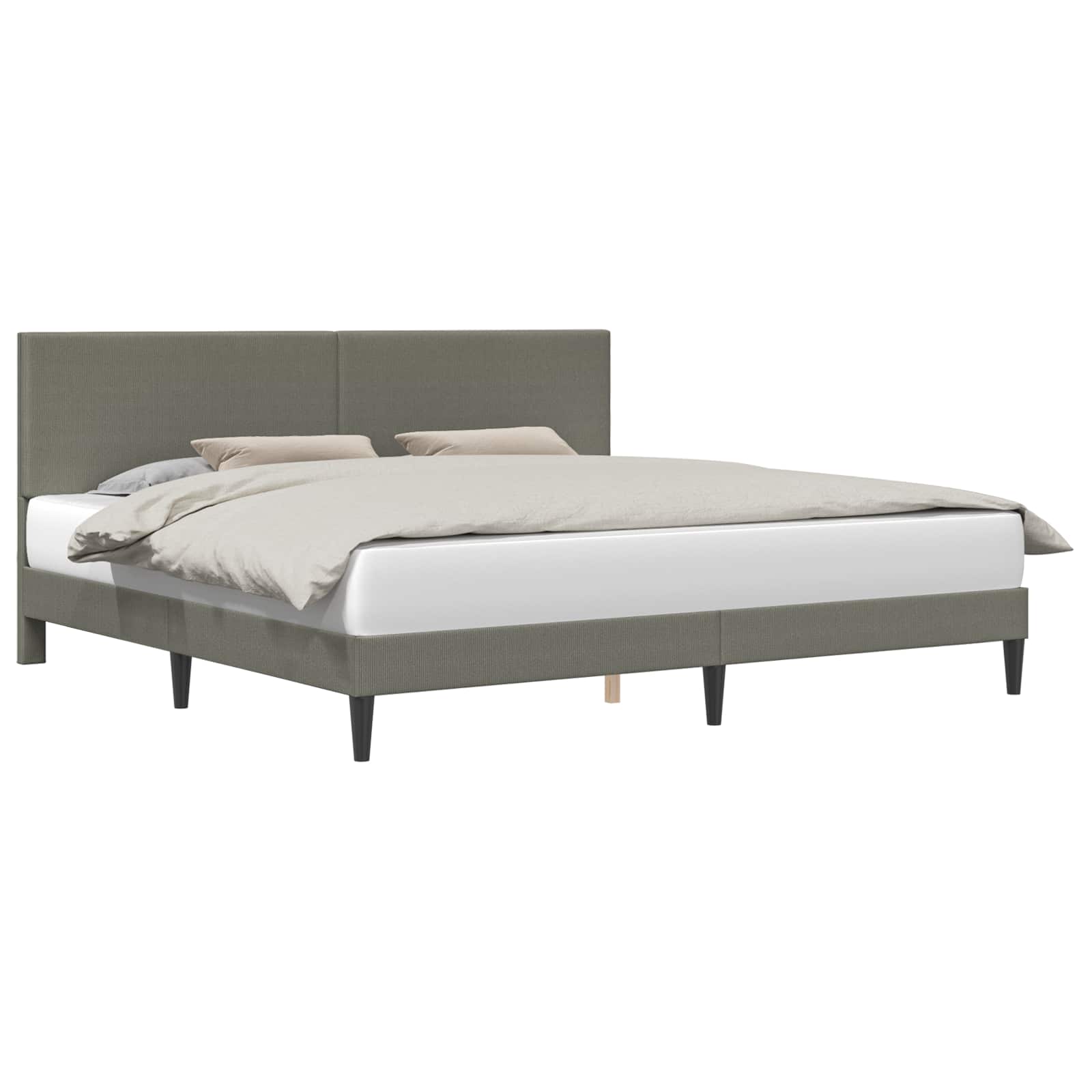 Cadre de lit Gris clair 200 x 200 cm Tissu en velours côtelé