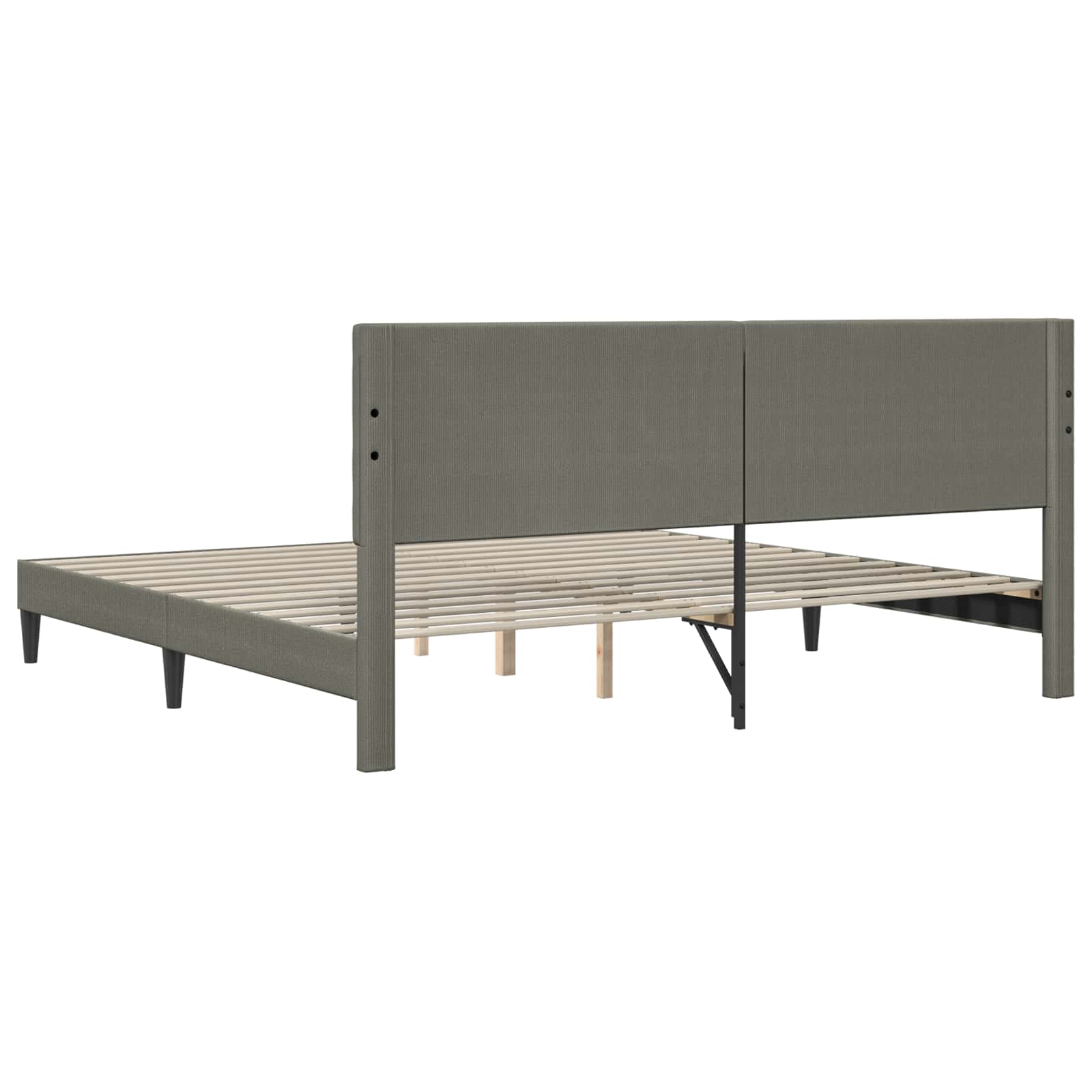 Cadre de lit Gris clair 200 x 200 cm Tissu en velours côtelé