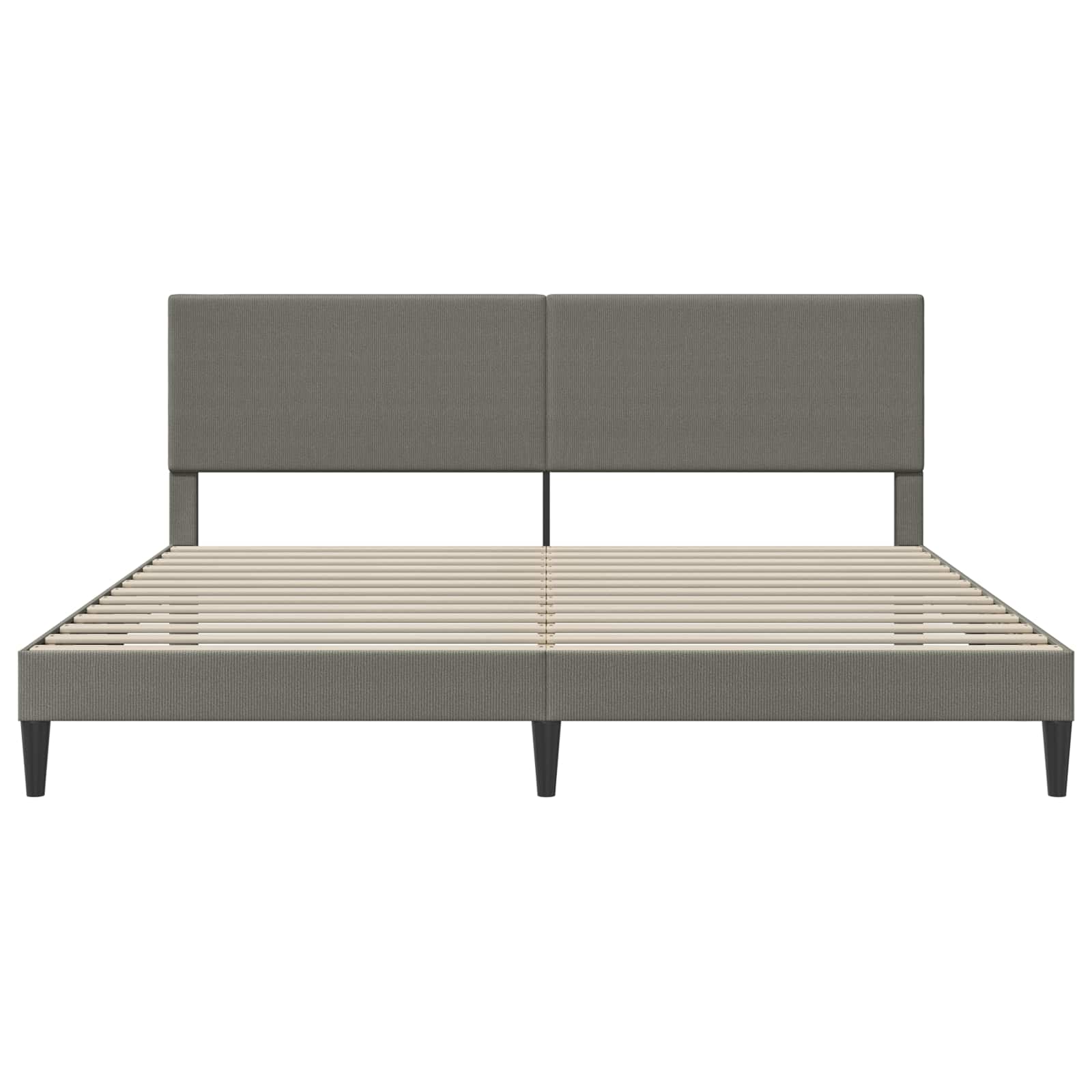 Cadre de lit Gris clair 200 x 200 cm Tissu en velours côtelé