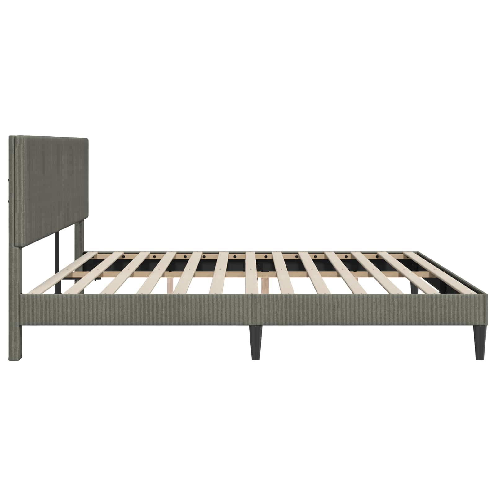 Cadre de lit Gris clair 200 x 200 cm Tissu en velours côtelé