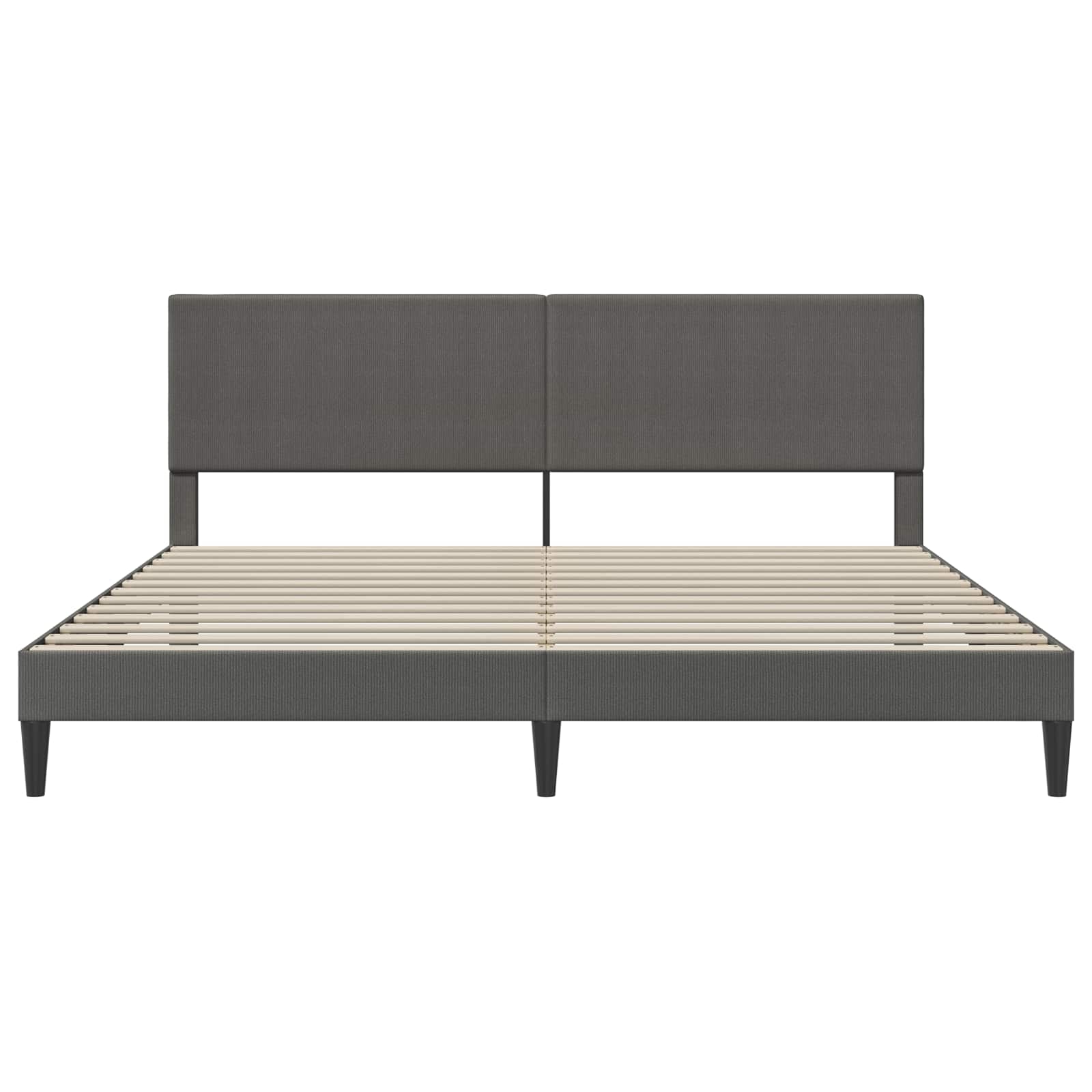 Cadre de lit Gris foncé 200 x 200 cm Tissu en velours côtelé