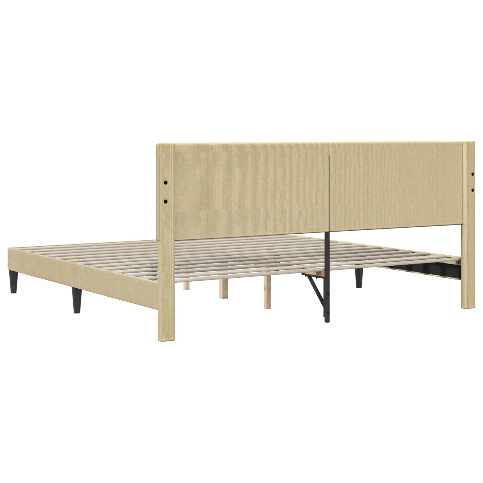 Cadre de lit avec tête de lit Gris Vert Clair 200 x 200 cm