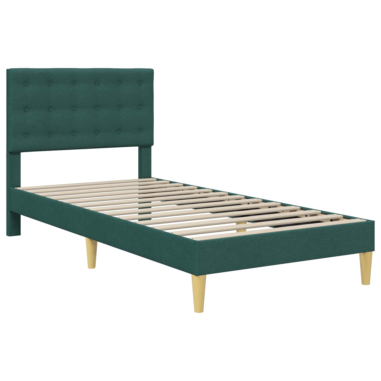 Cadre de lit avec tête de lit Vert foncé 80 x 200 cm Tissu - XIOS