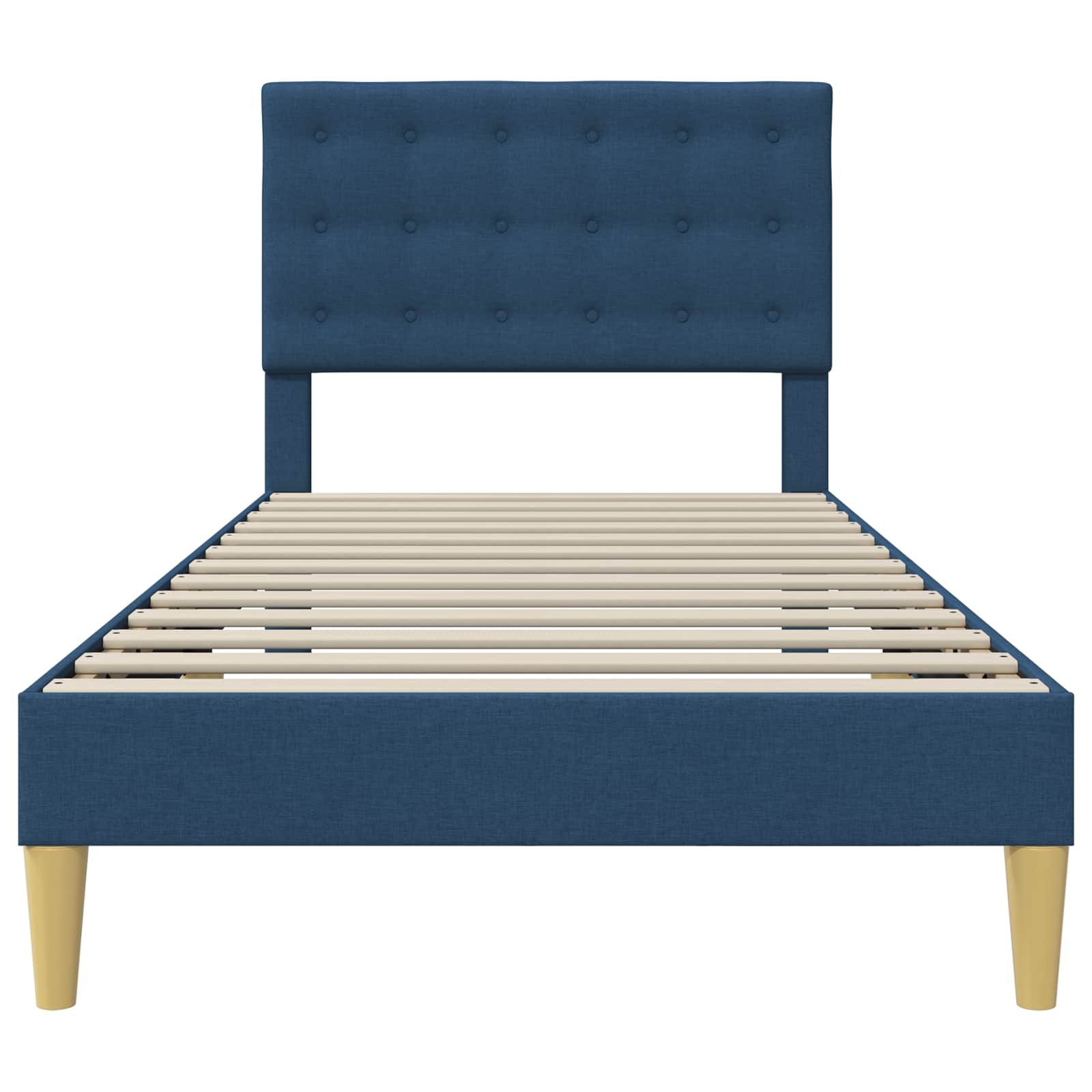 Cadre de lit avec tête de lit Bleu 90 x 190 cm Tissu - XIOS
