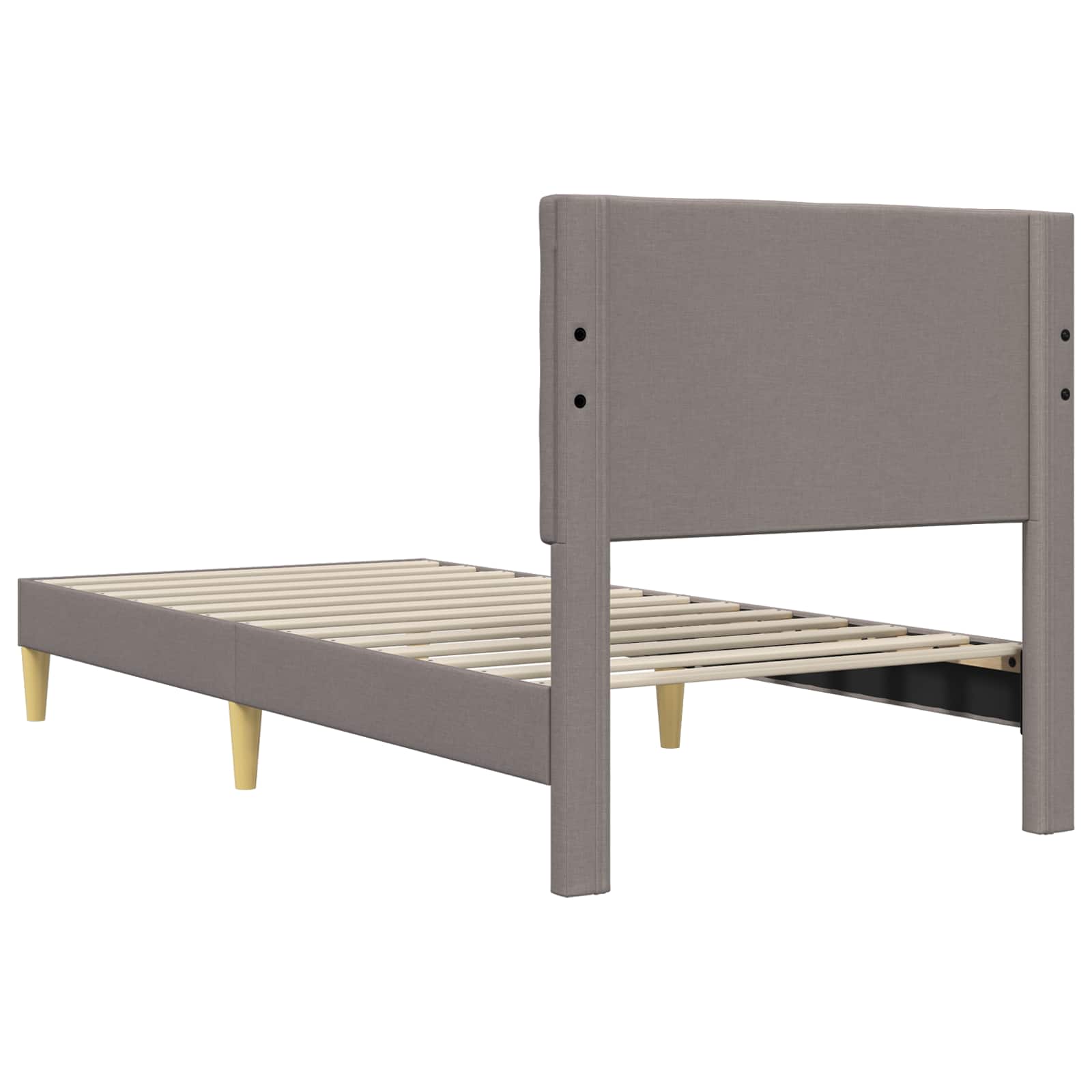 Cadre de lit avec tête de lit Taupe 90 x 200 cm Tissu - XIOS