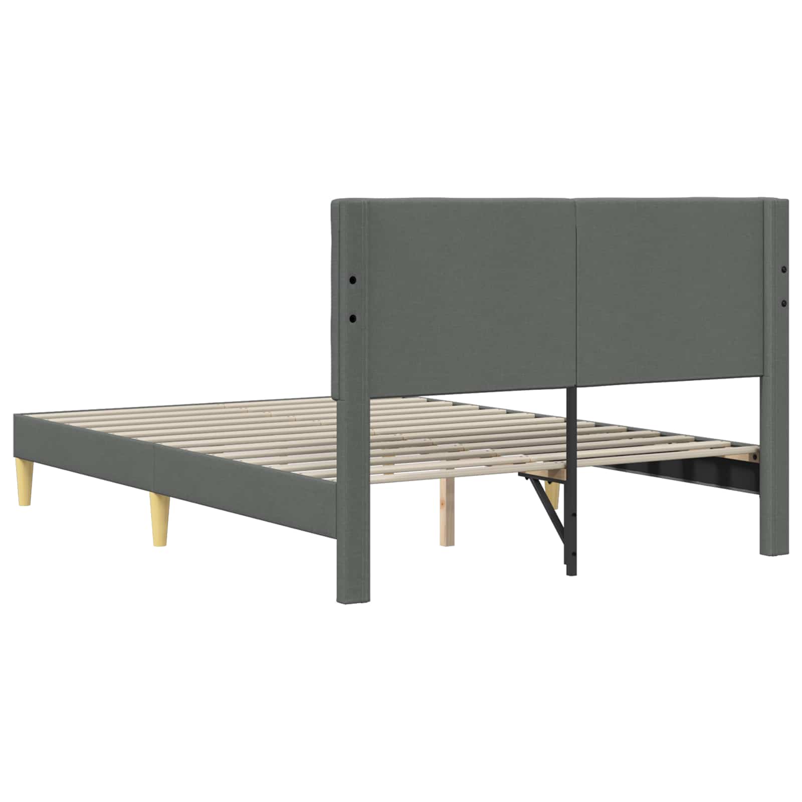 Cadre de lit avec tête de lit Gris foncé 120 x 190 cm Tissu - XIOS