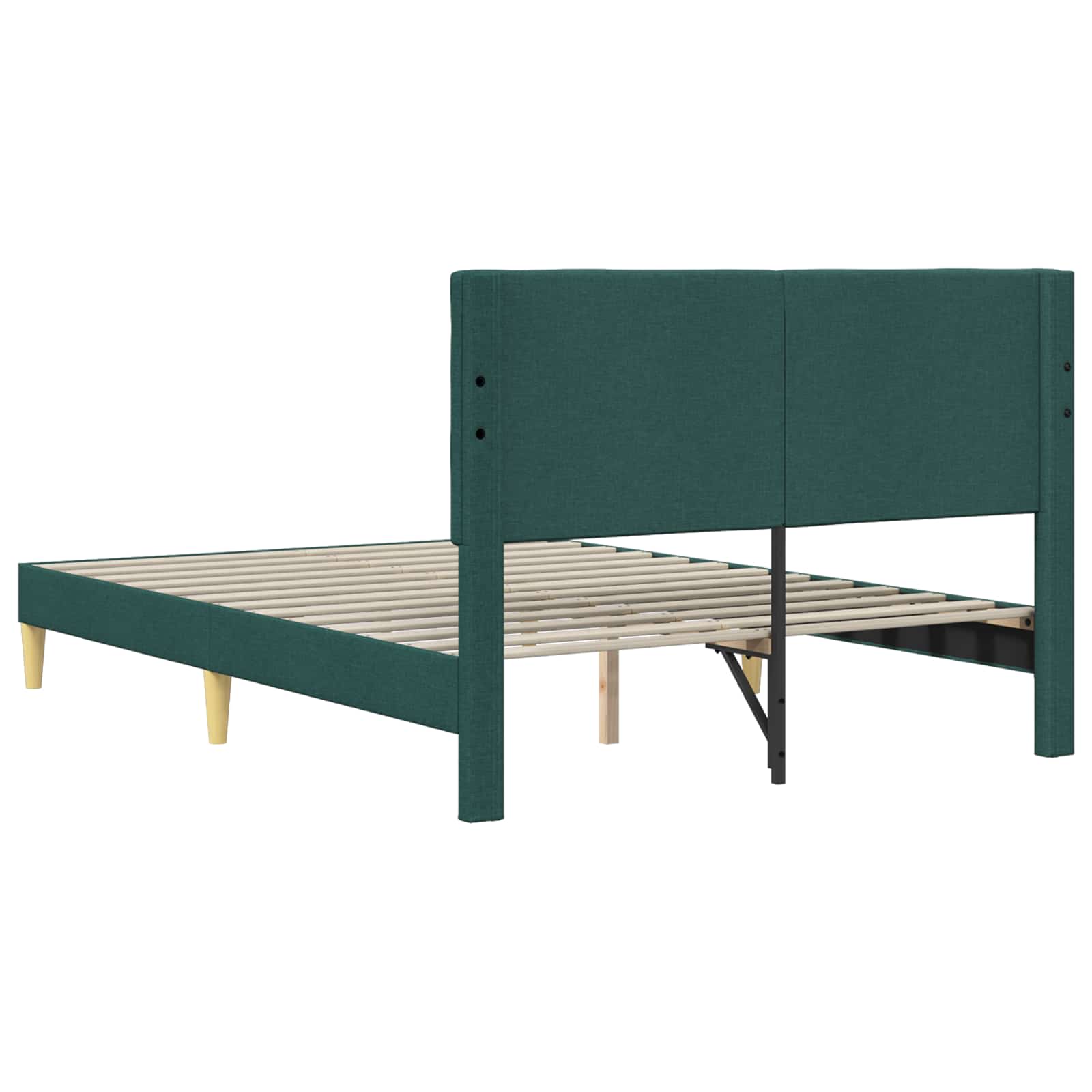 Cadre de lit avec tête de lit Vert foncé 120 x 190 cm Tissu - XIOS