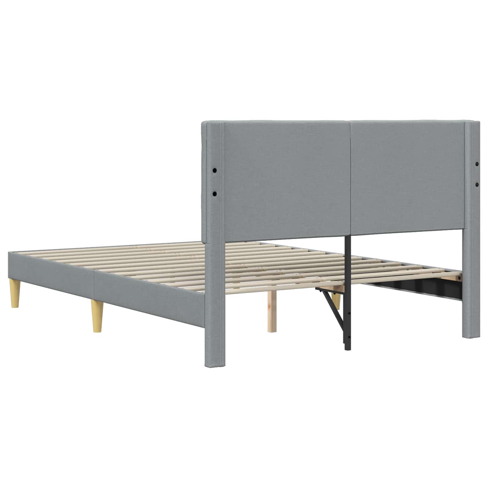 Cadre de lit avec tête de lit Gris clair 120 x 200 cm Tissu - XIOS