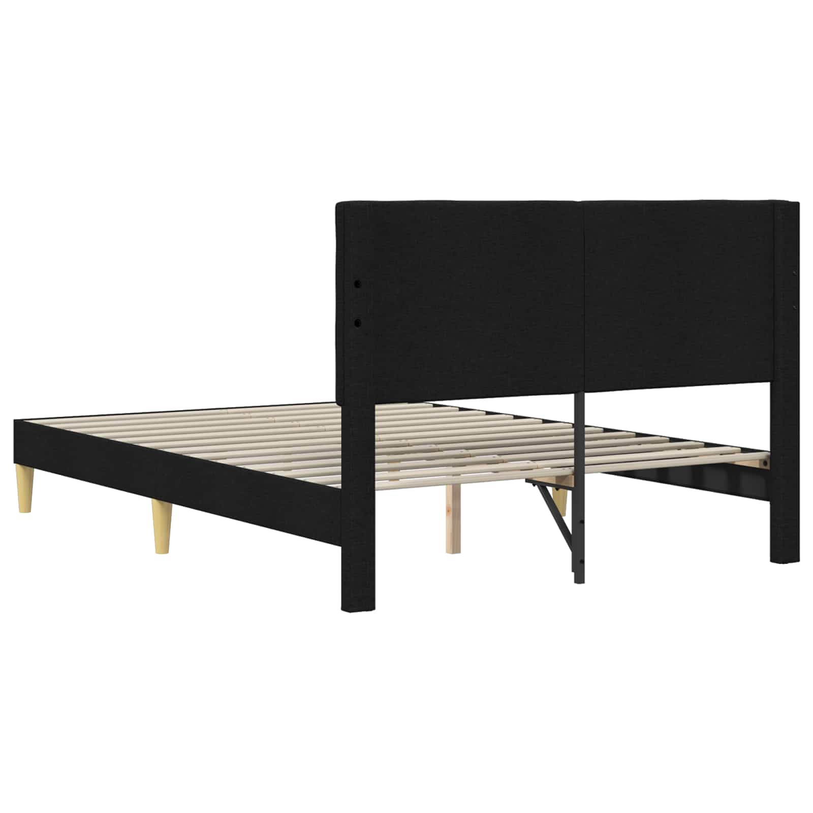 Cadre de lit avec tête de lit Noir 120 x 200 cm Tissu - XIOS