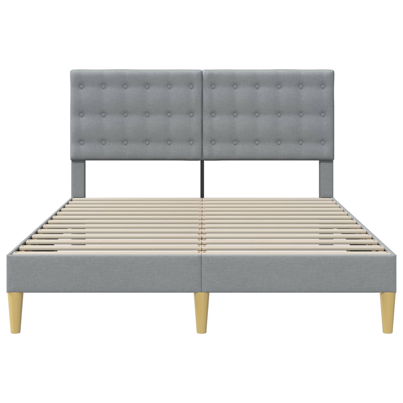 Cadre de lit avec tête de lit Gris clair 140 x 190 cm Tissu - XIOS
