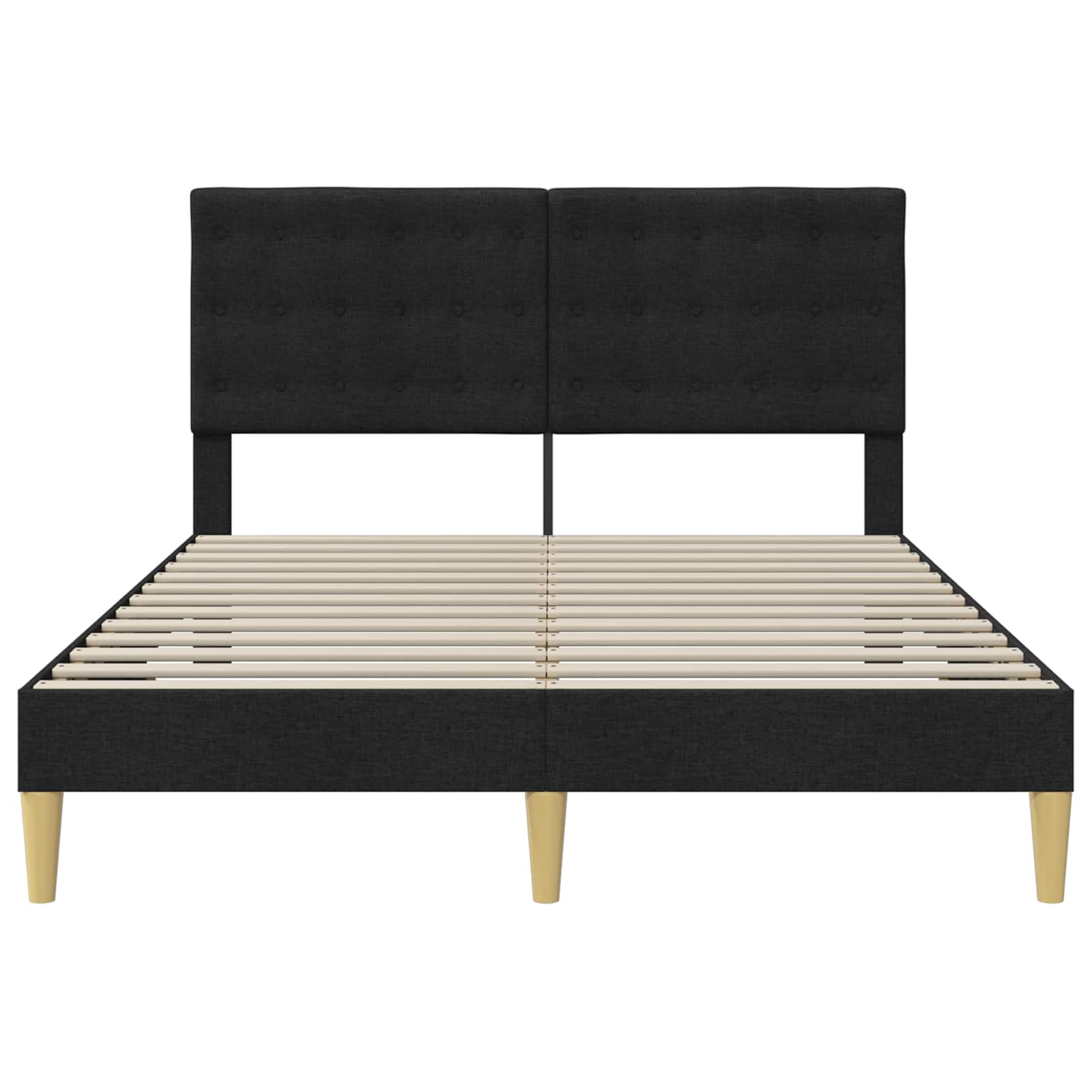 Cadre de lit avec tête de lit Noir 140 x 190 cm Tissu - XIOS