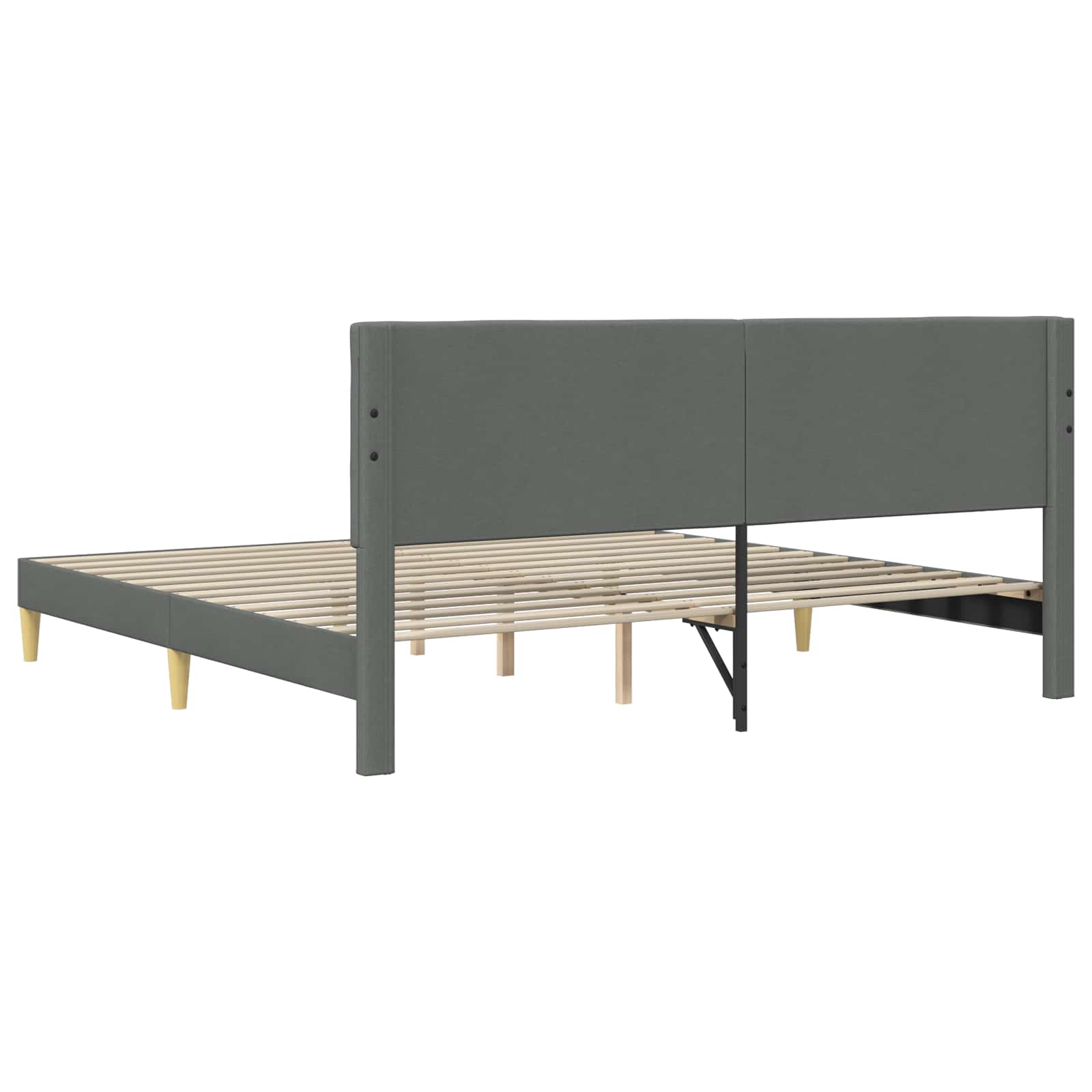 Cadre de lit avec tête de lit Gris foncé 180 x 200 cm Tissu - XIOS