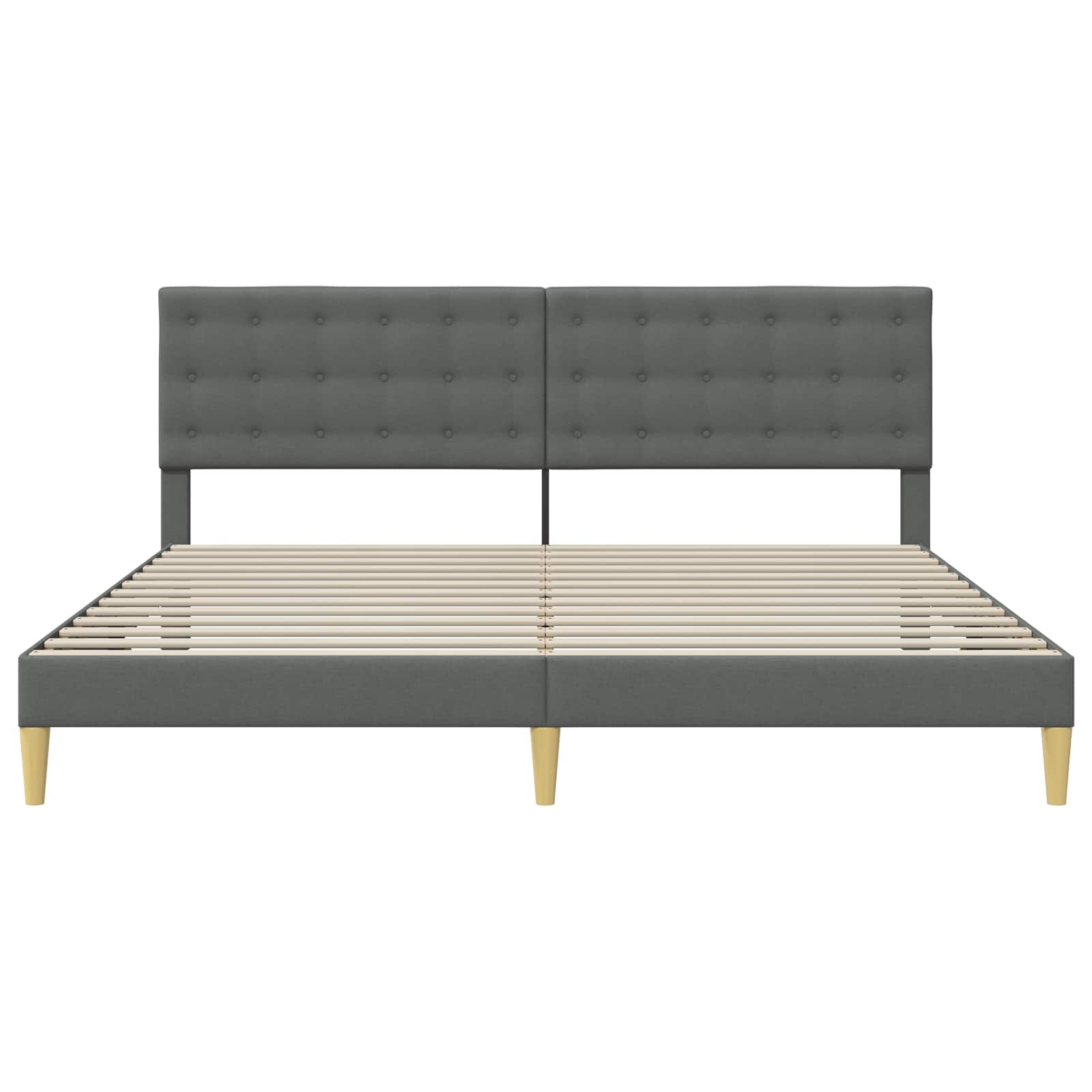 Cadre de lit avec tête de lit Gris foncé 180 x 200 cm Tissu - XIOS
