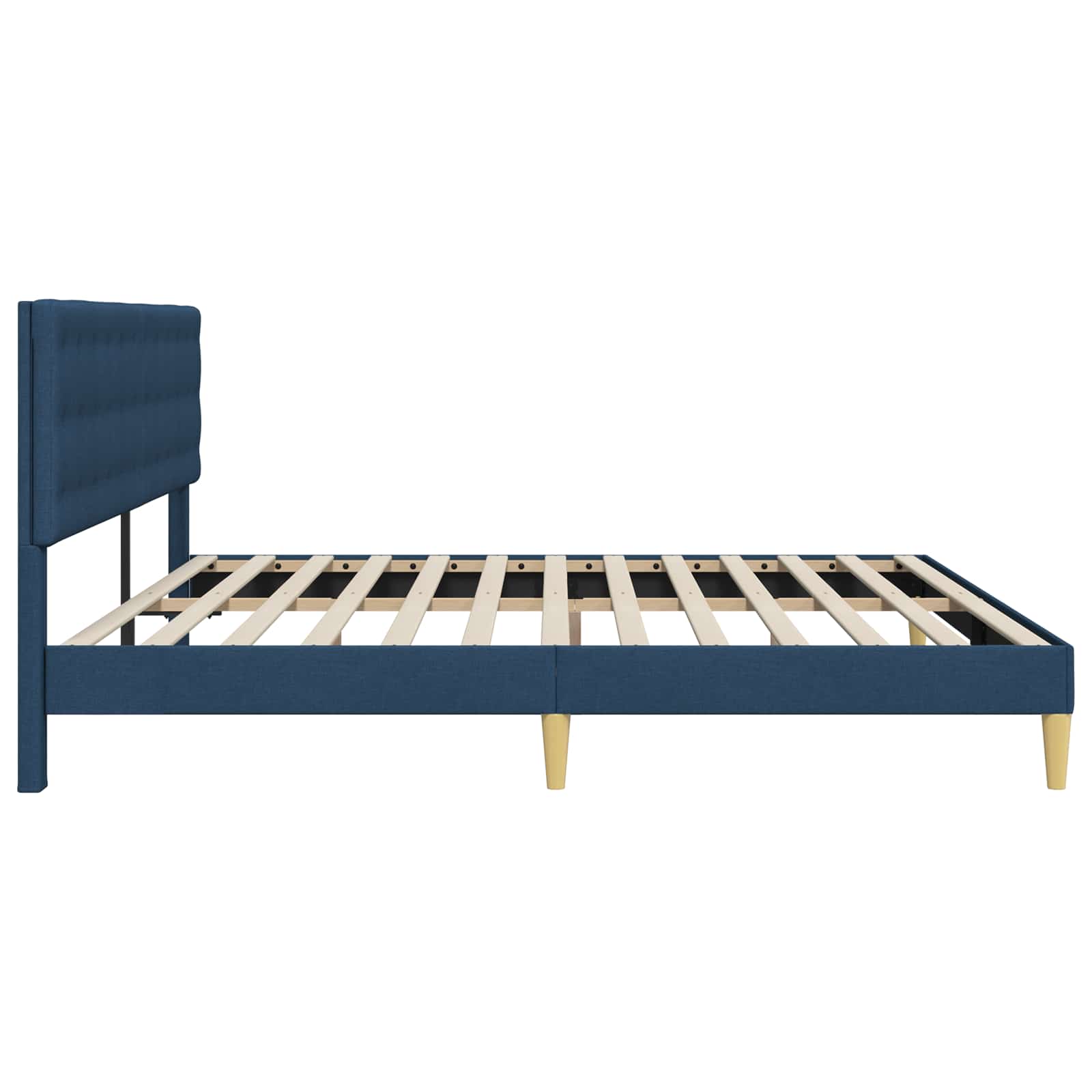 Cadre de lit avec tête de lit Bleu 180 x 200 cm Tissu - XIOS