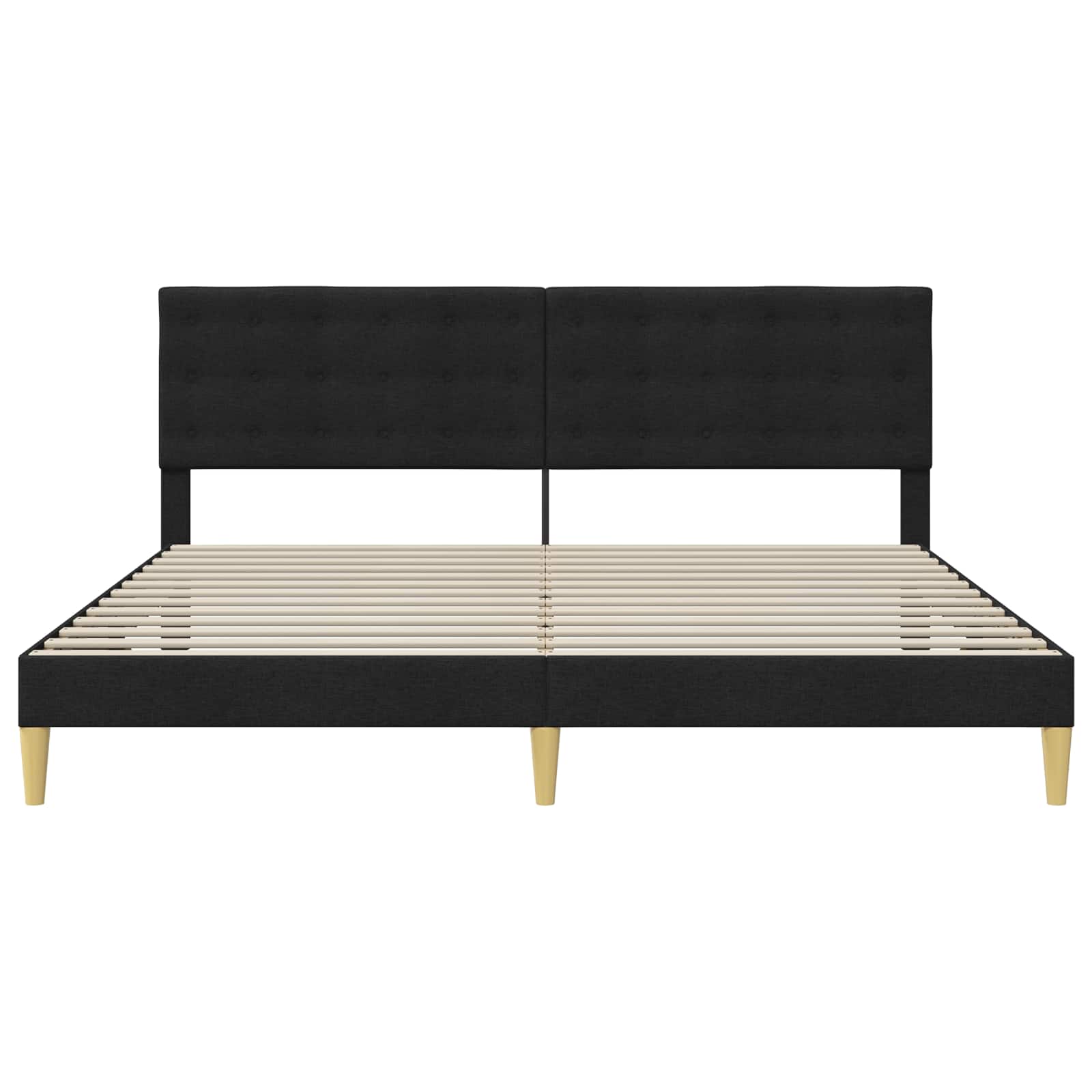 Cadre de lit avec tête de lit Noir 200 x 200 cm Tissu - XIOS
