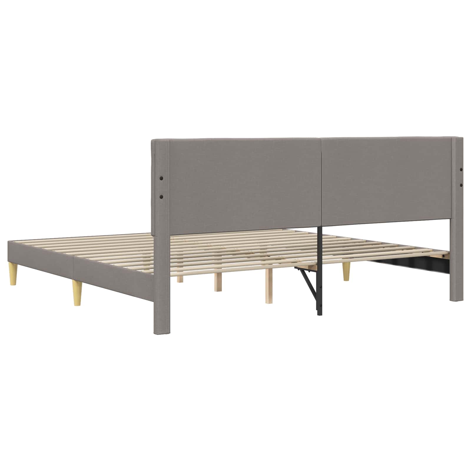 Cadre de lit avec tête de lit Taupe 200 x 200 cm Tissu - XIOS