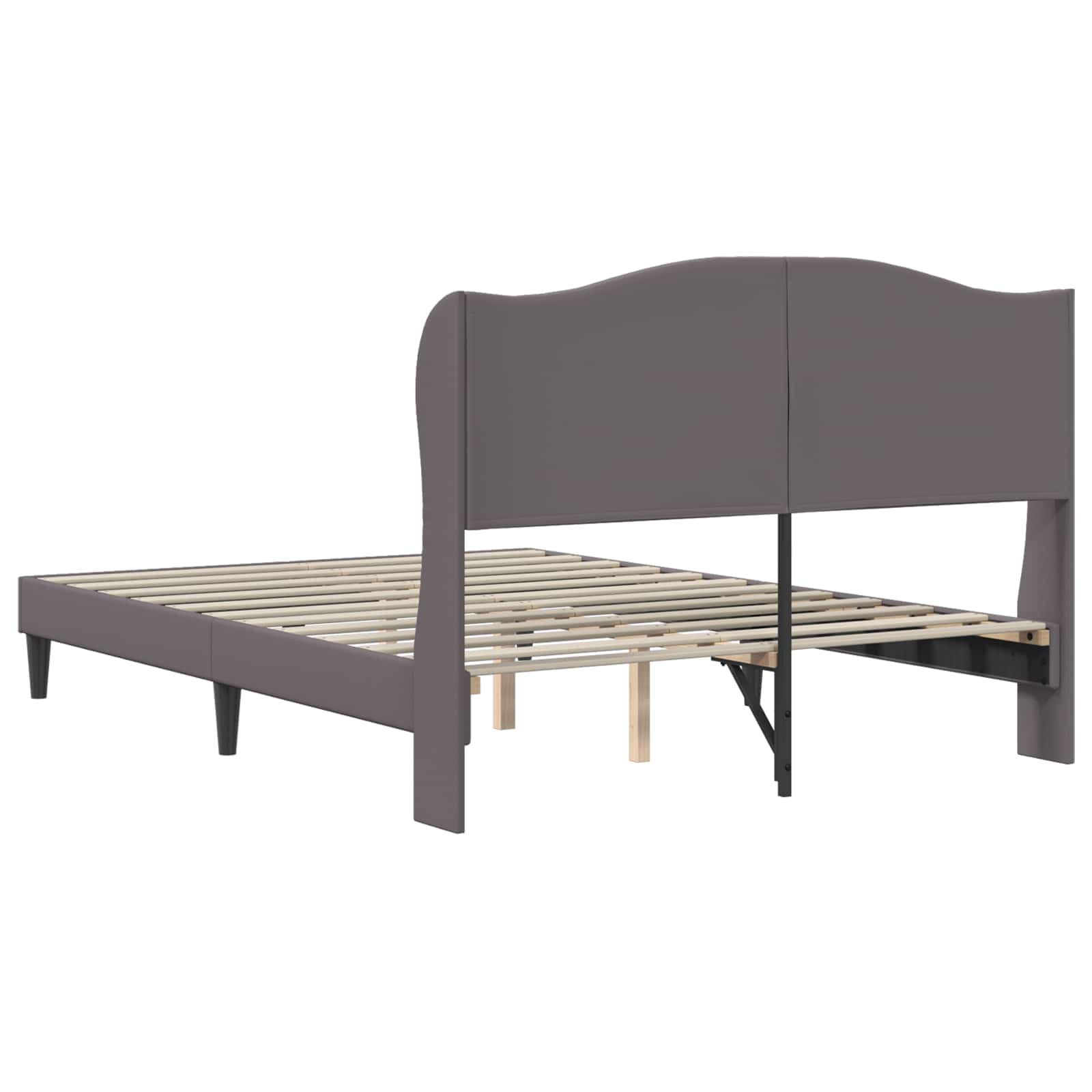 Cadre de lit avec tête de lit Gris 140 x 190 cm Simili cuir - XIOS