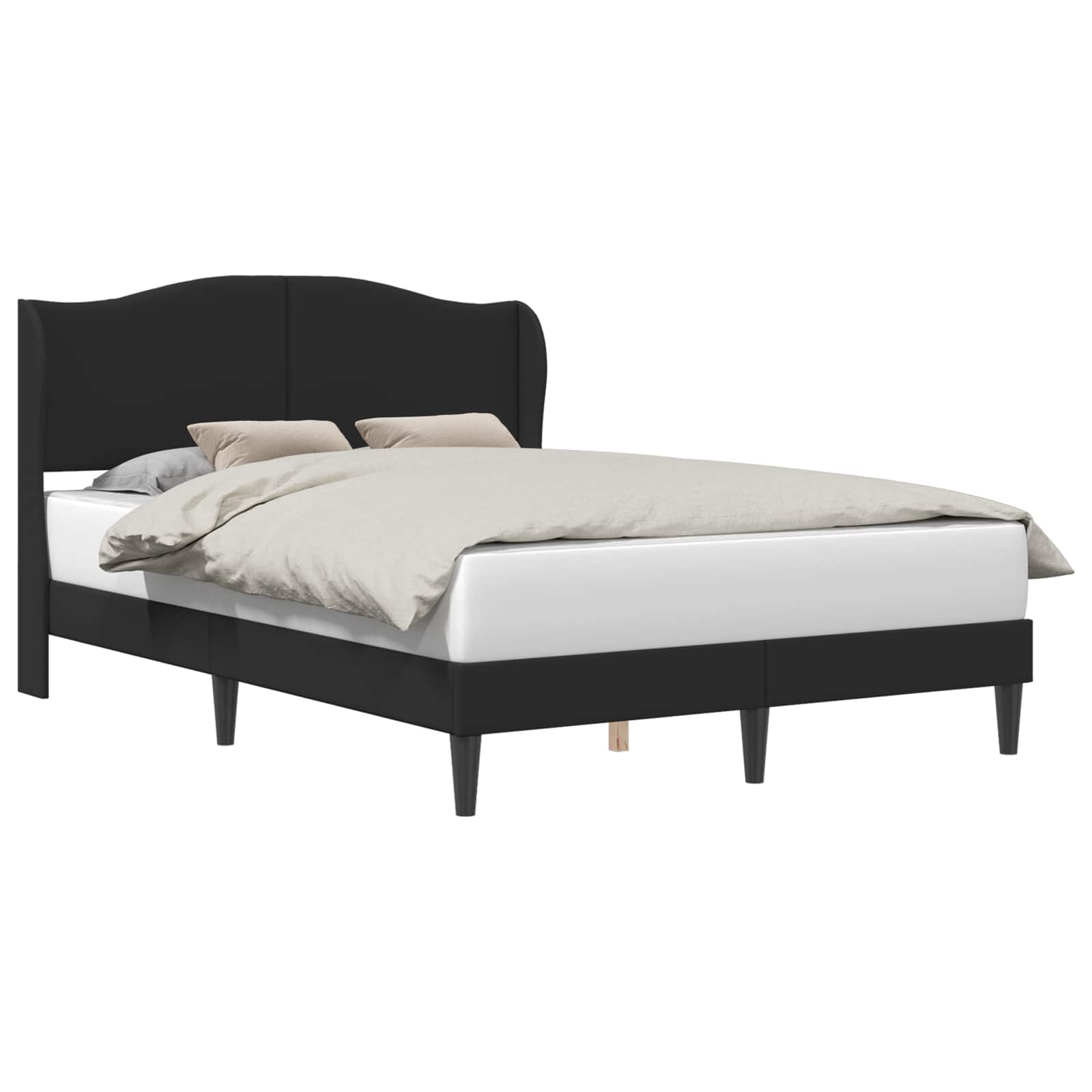 Cadre de lit avec tête de lit Noir 140 x 190 cm Simili cuir - XIOS