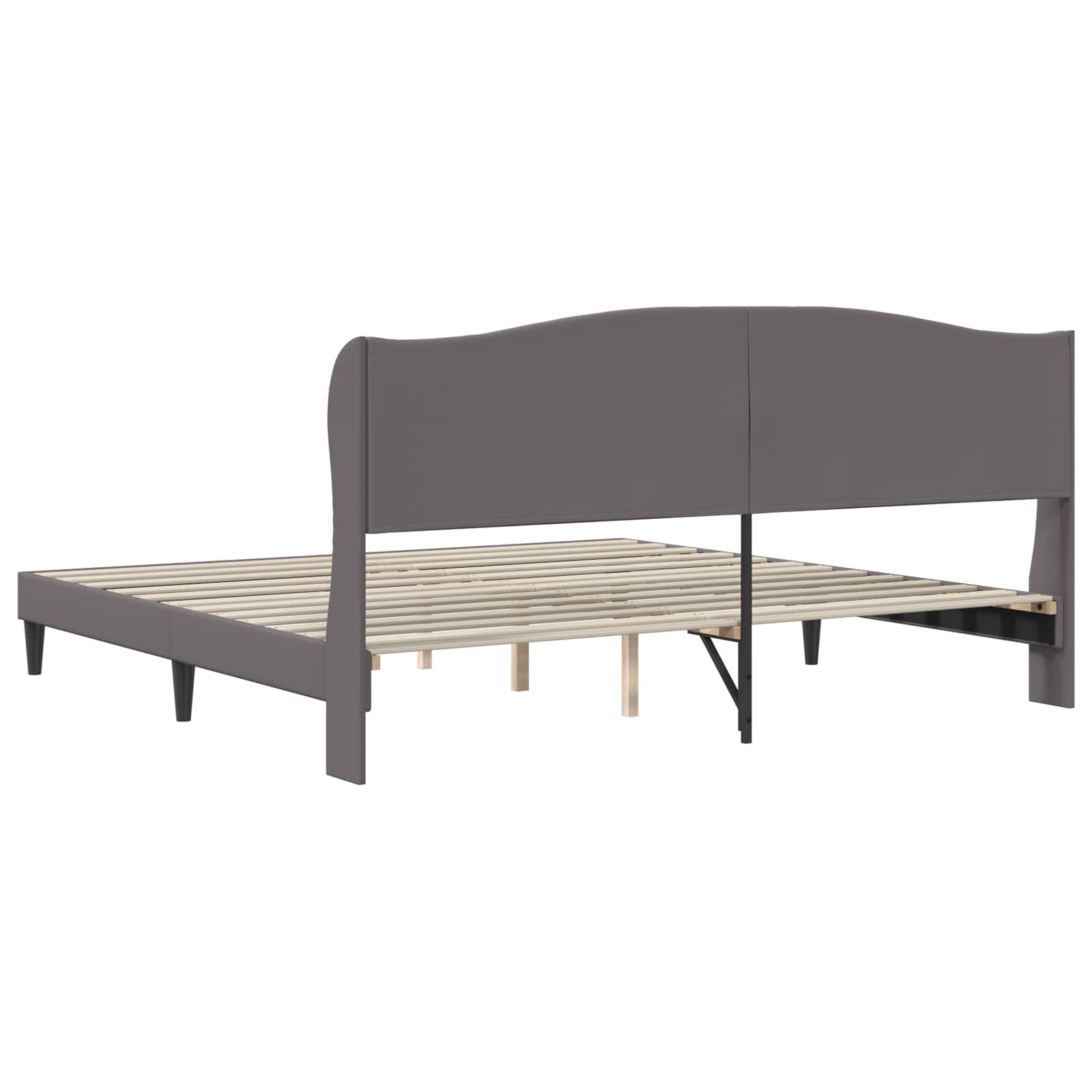 Cadre de lit avec tête de lit Gris 180 x 200 cm Simili cuir - XIOS