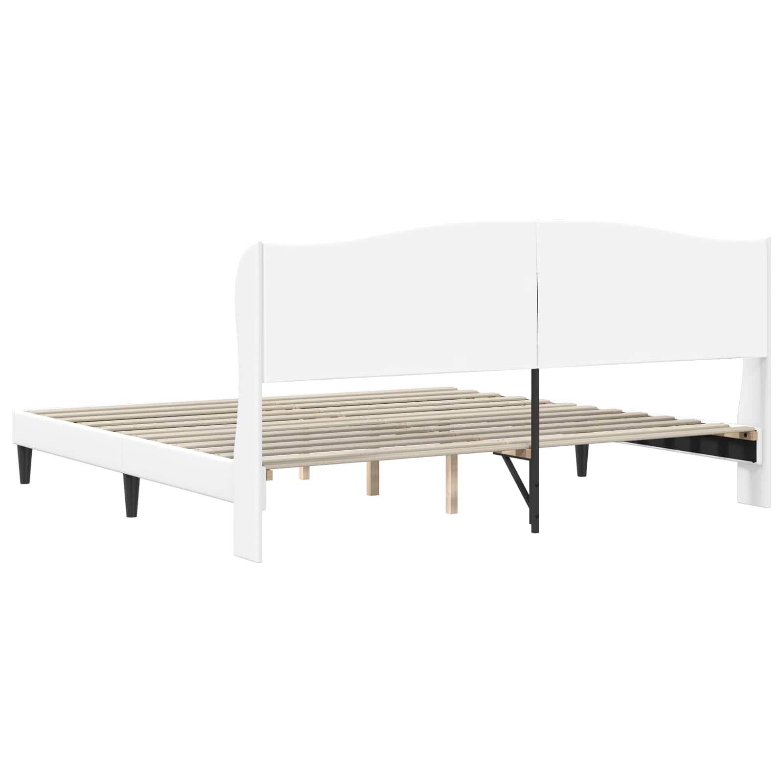 Cadre de lit avec tête de lit Blanc 180 x 200 cm Simili cuir