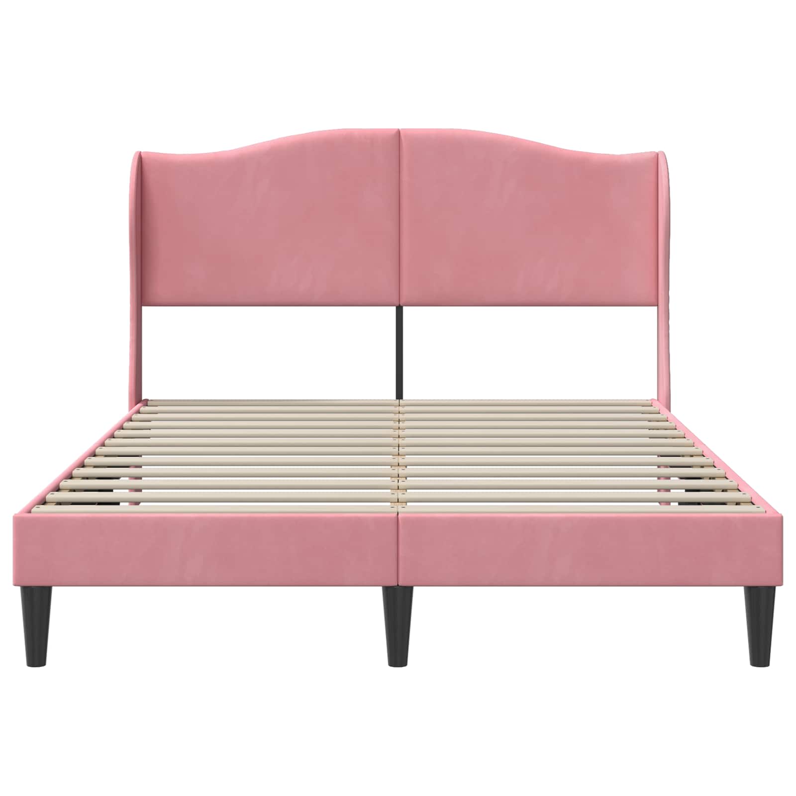 Cadre de lit avec tête de lit Rose 140 x 190 cm Velours - XIOS
