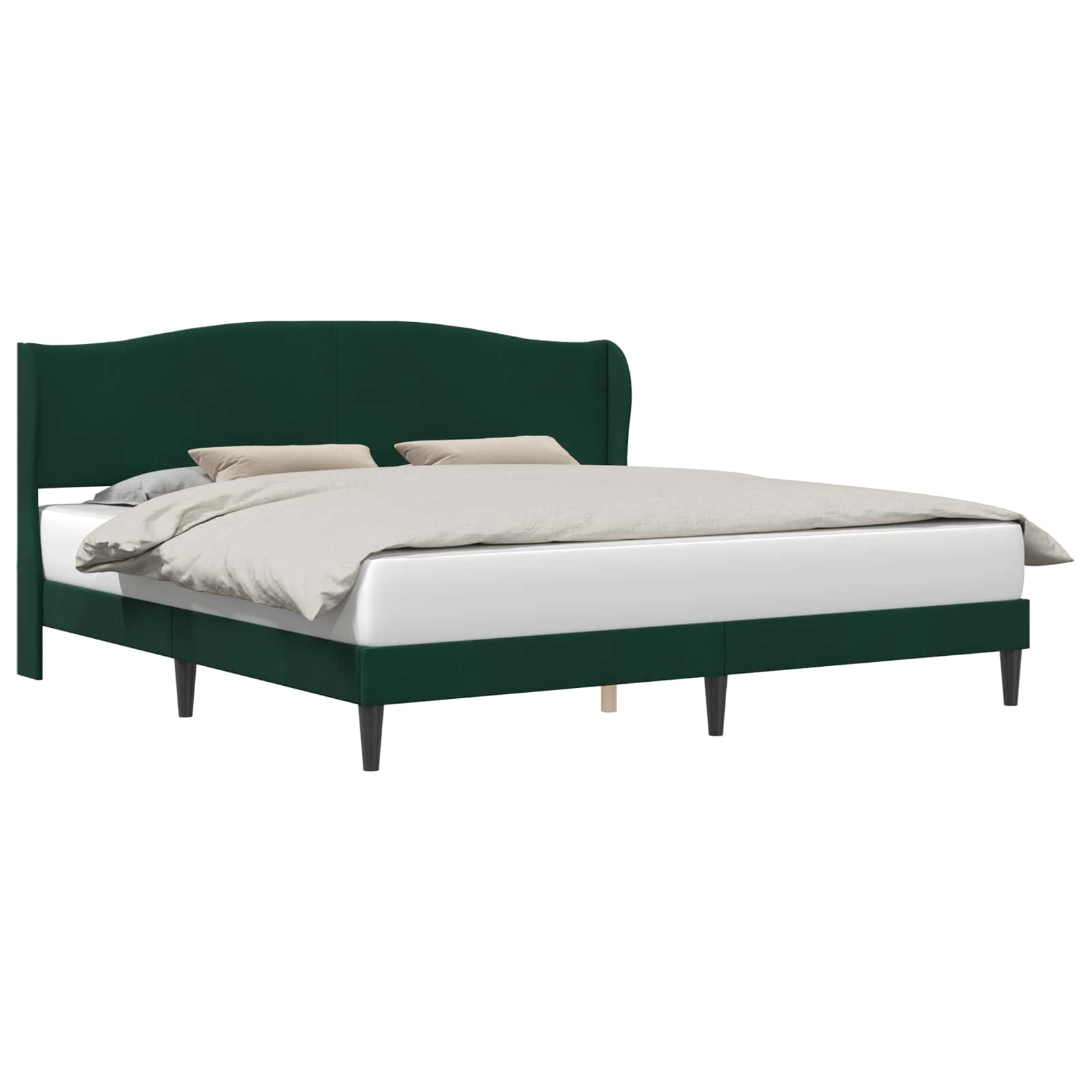 Cadre de lit avec tête de lit Vert foncé 180 x 200 cm Velours - XIOS