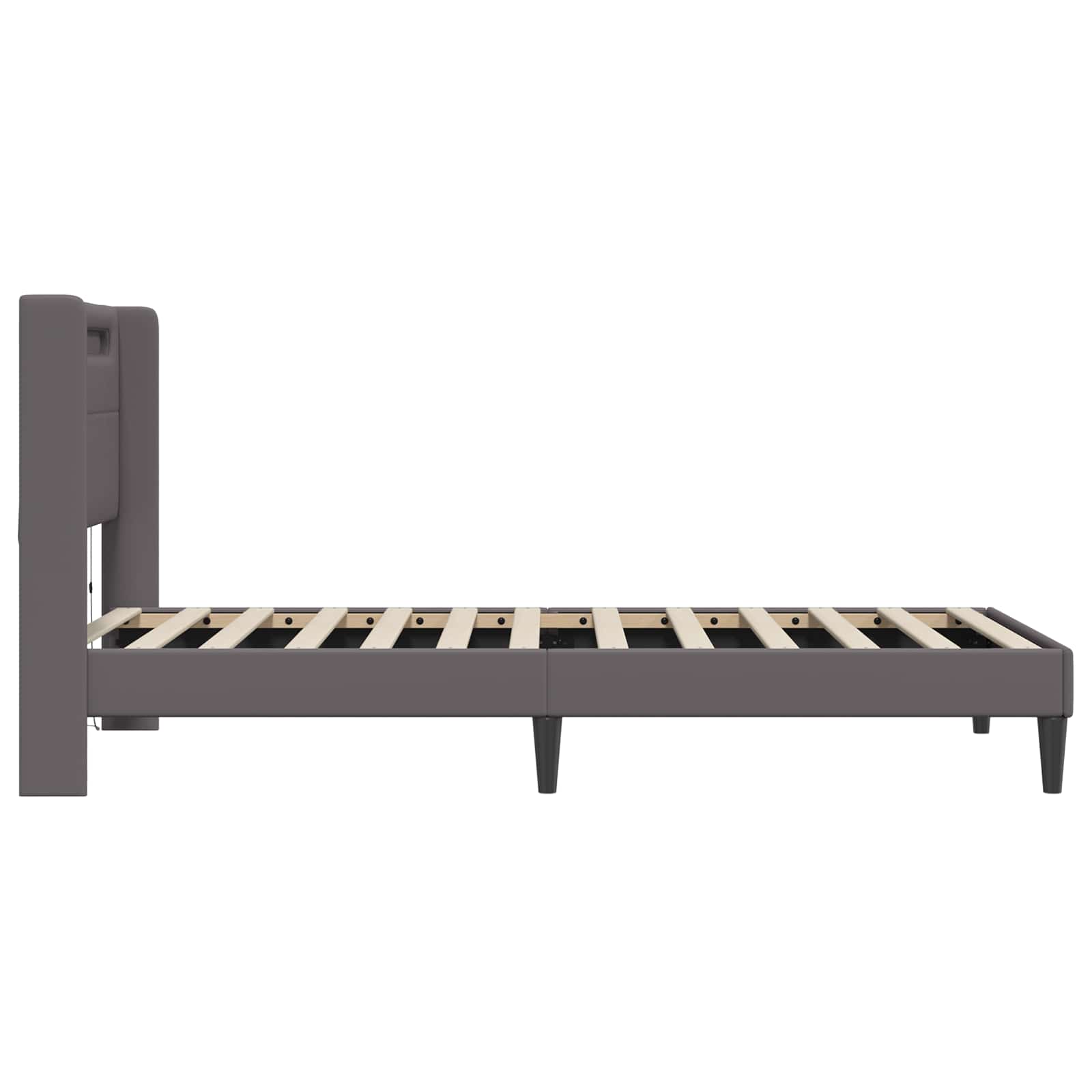 Cadre de lit avec bandes LED Gris 90 x 200 cm Simili cuir - XIOS