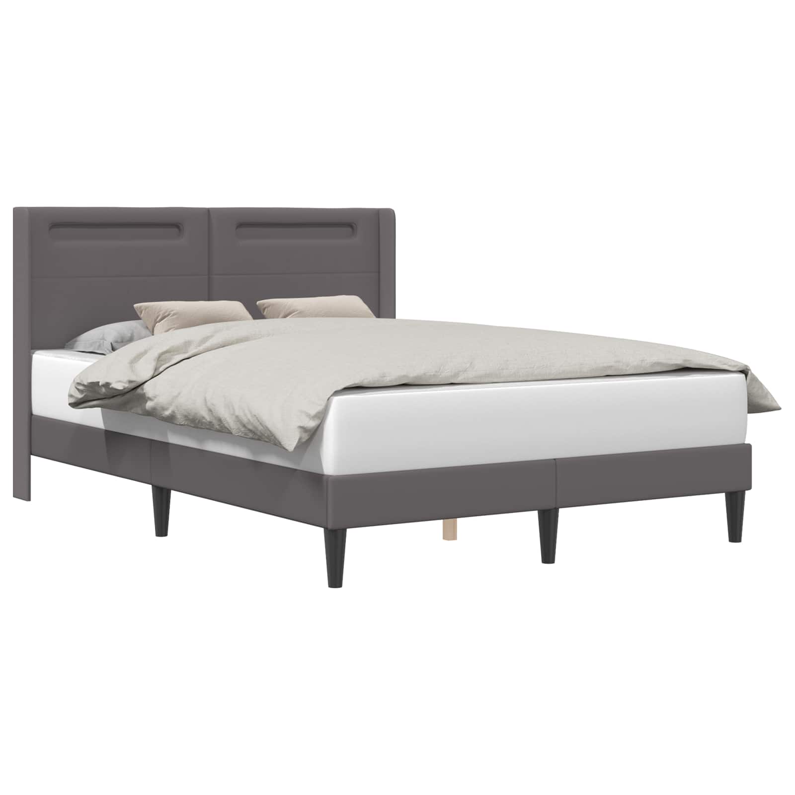 Cadre de lit avec bandes LED Gris 120 x 190 cm Simili cuir - XIOS