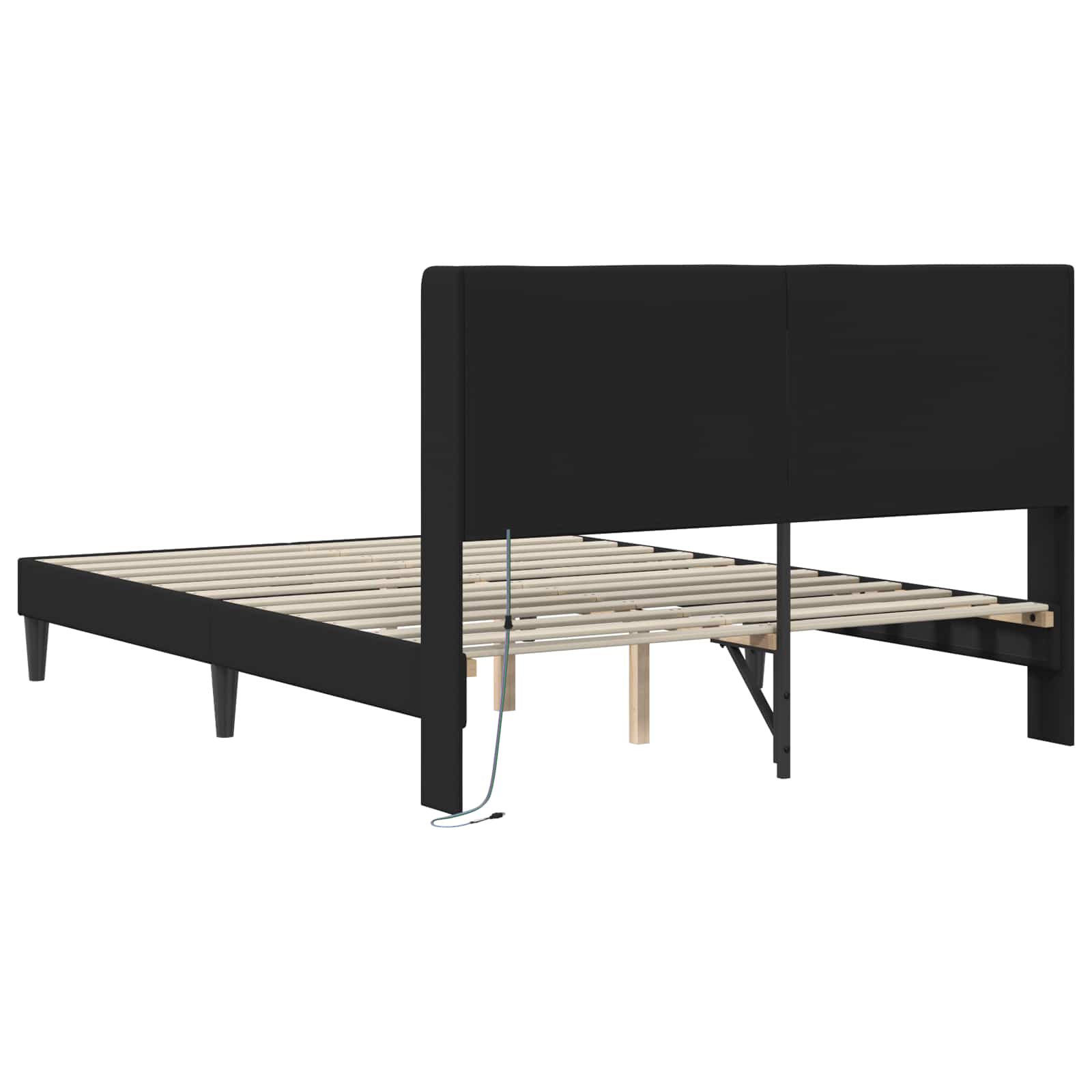 Cadre de lit avec bandes LED Noir 140 x 190 cm Simili cuir - XIOS
