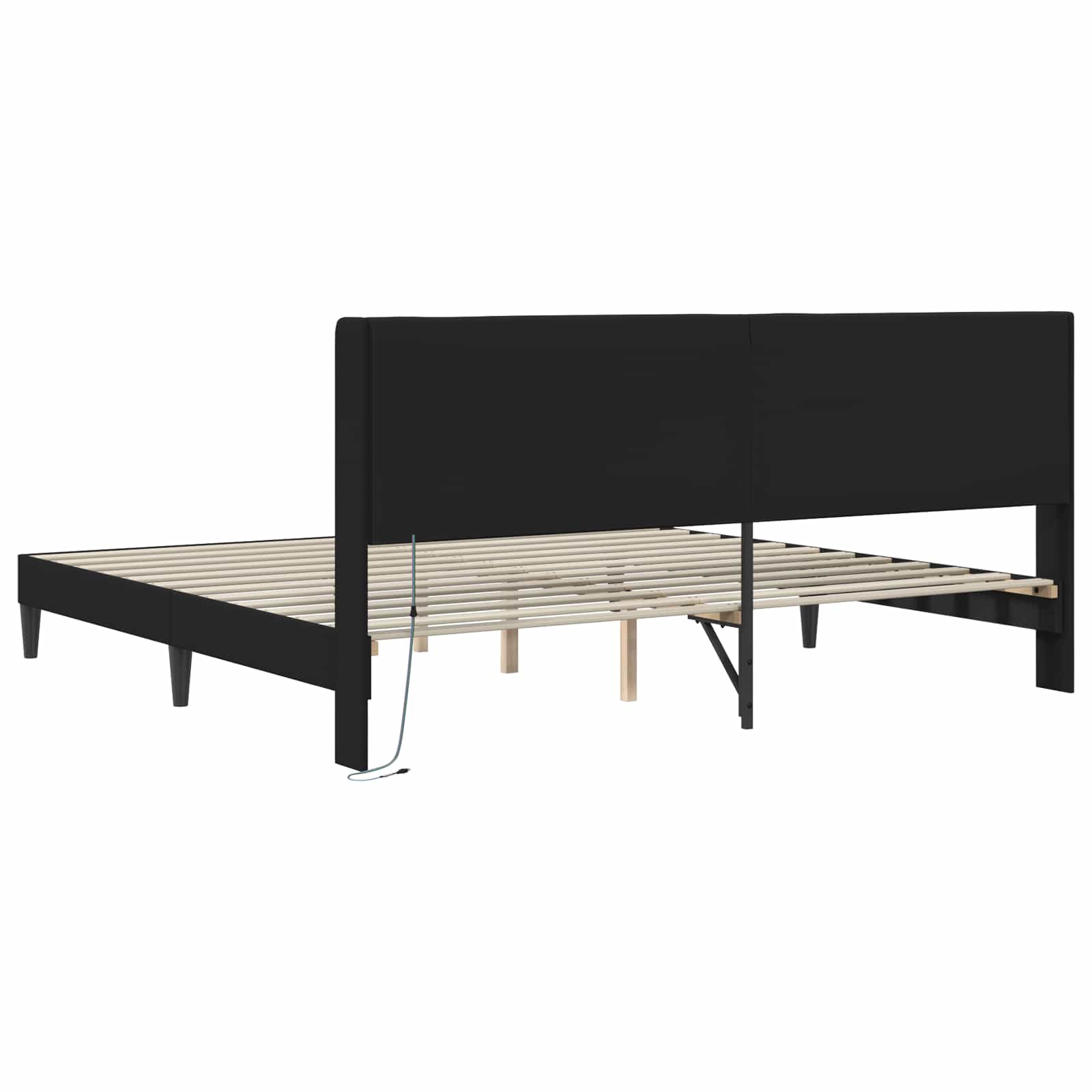 Cadre de lit avec bandes LED Noir 200 x200 cm Simili cuir - XIOS