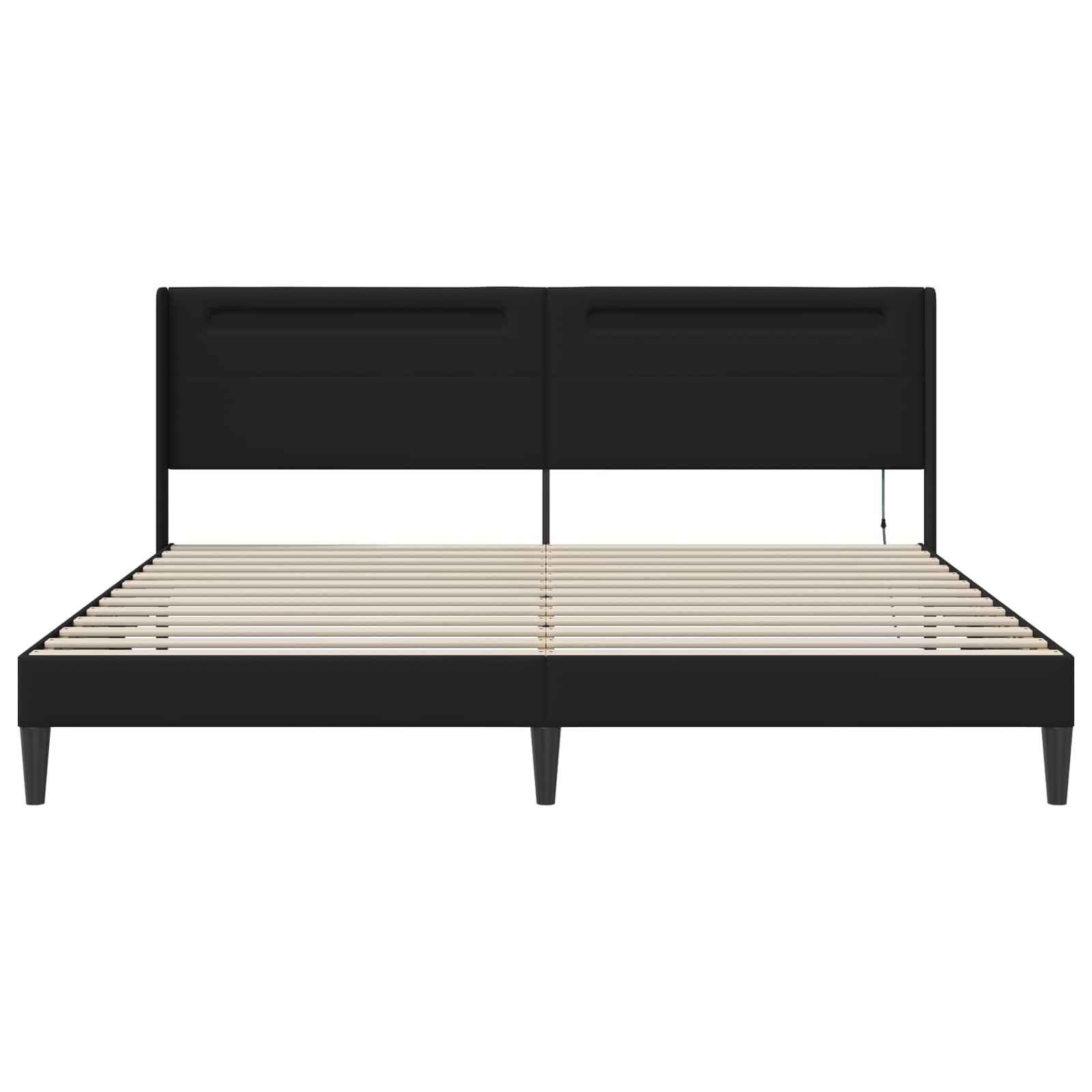Cadre de lit avec bandes LED Noir 200 x200 cm Simili cuir - XIOS