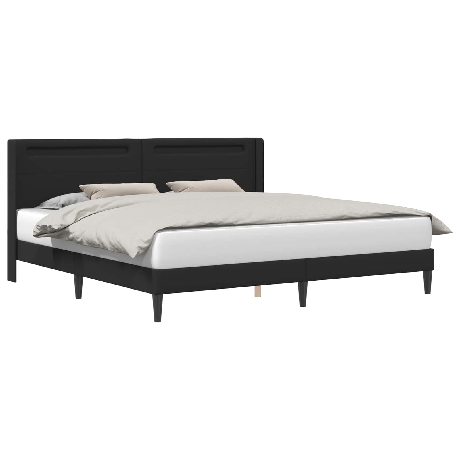 Cadre de lit avec bandes LED Noir 200 x200 cm Simili cuir - XIOS