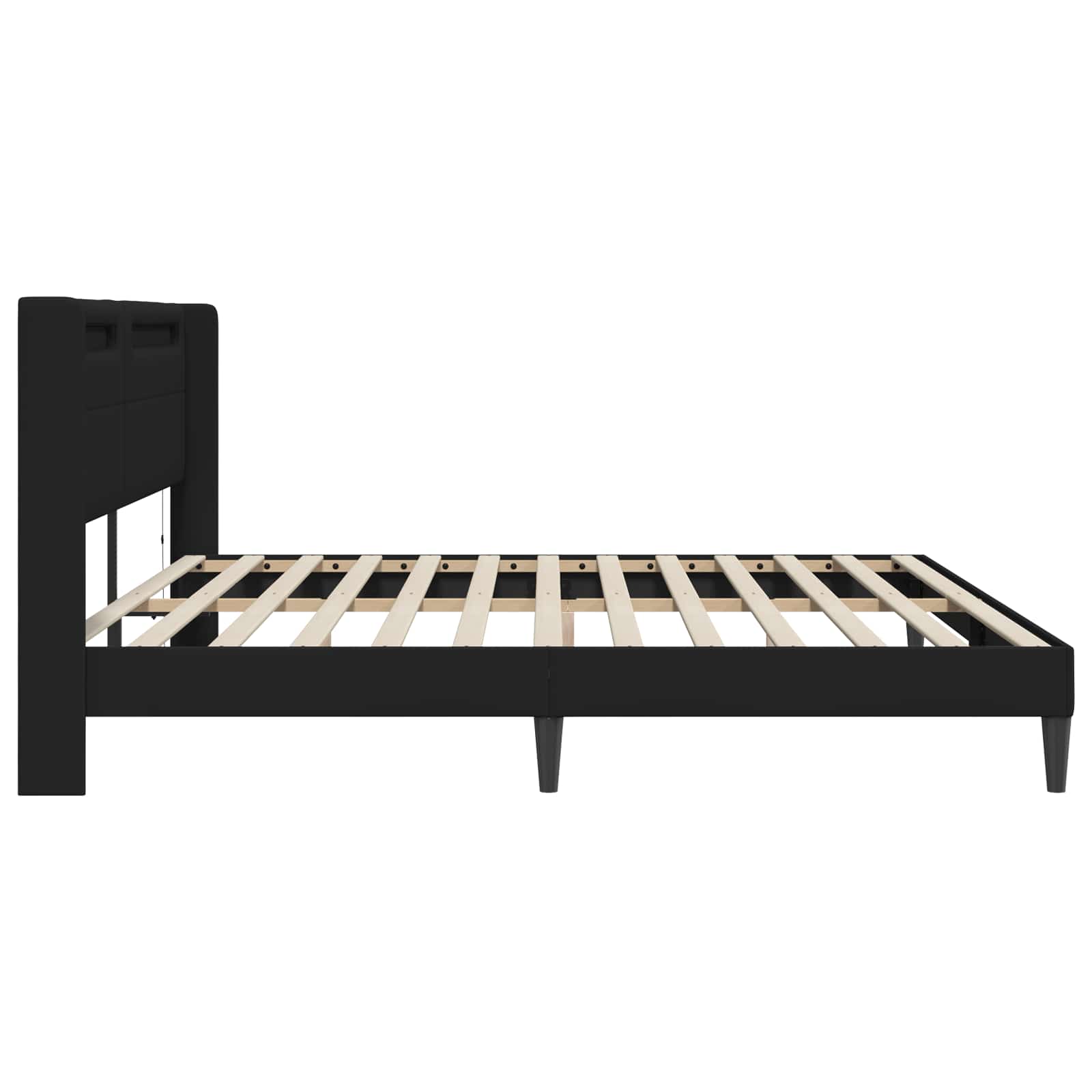 Cadre de lit avec bandes LED Noir 200 x200 cm Simili cuir - XIOS