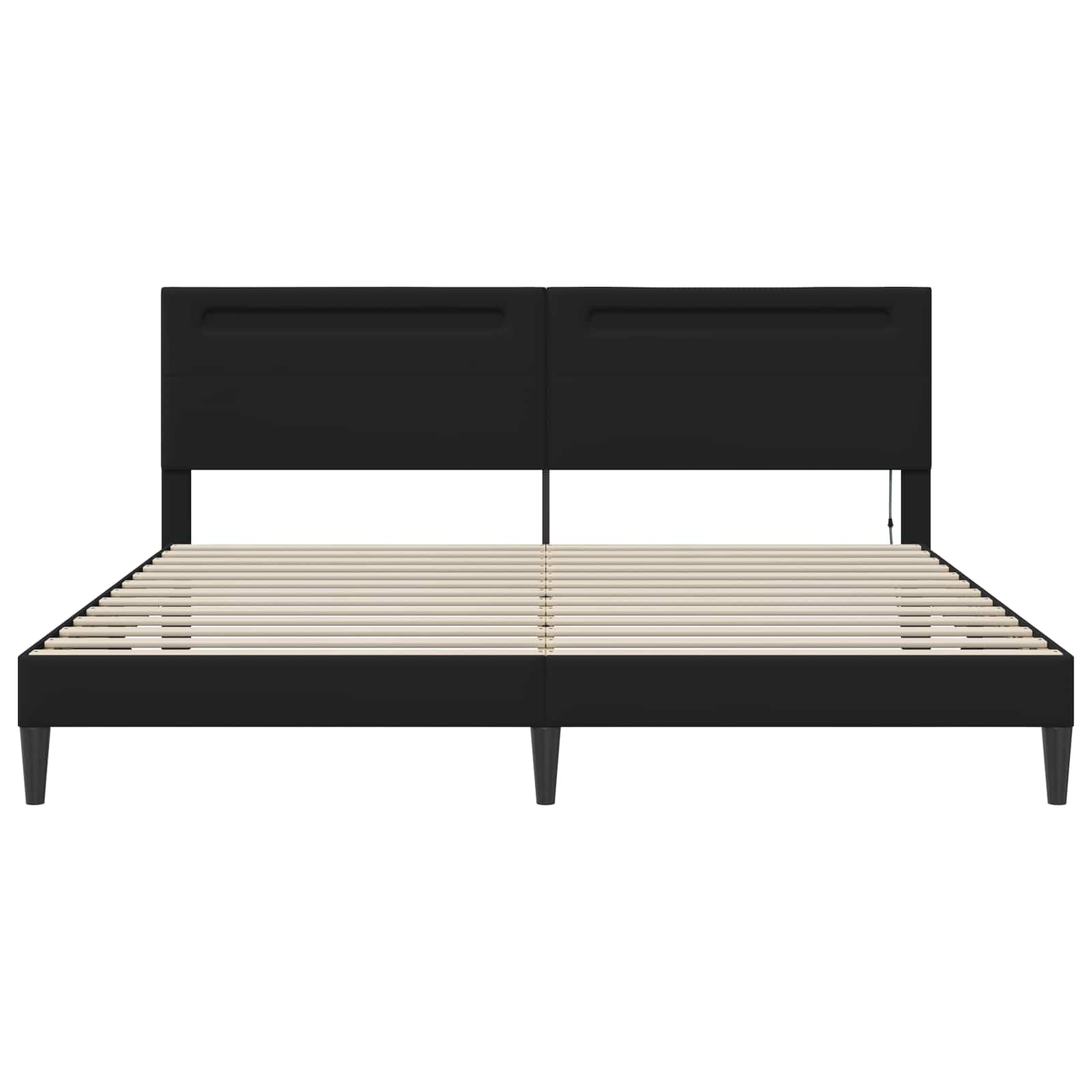 Cadre de lit avec bandes LED Noir 200 x 200 cm Simili cuir
