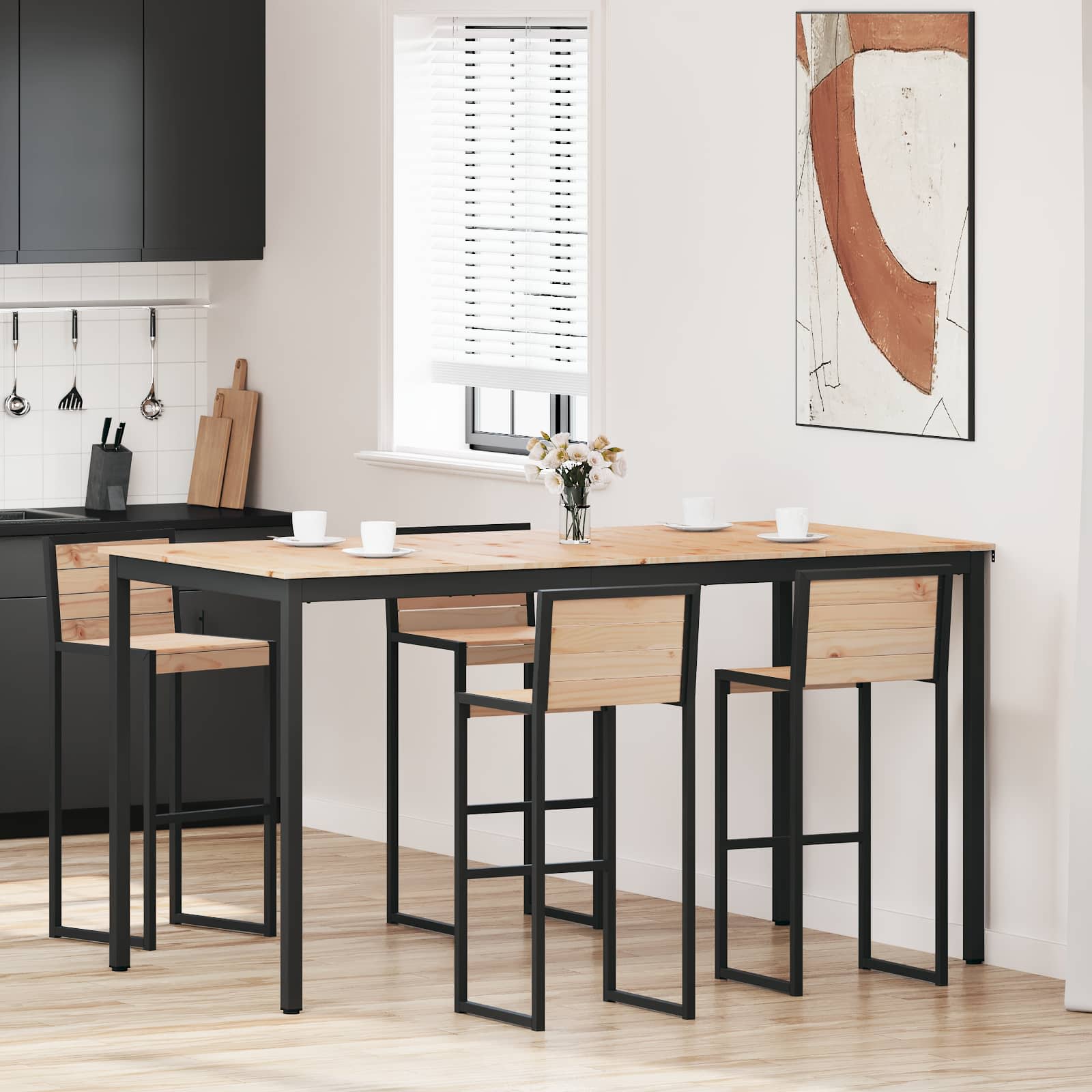 Table de bar Naturel 110 x 55 x 105 cm Bois de pin massif - XIOS