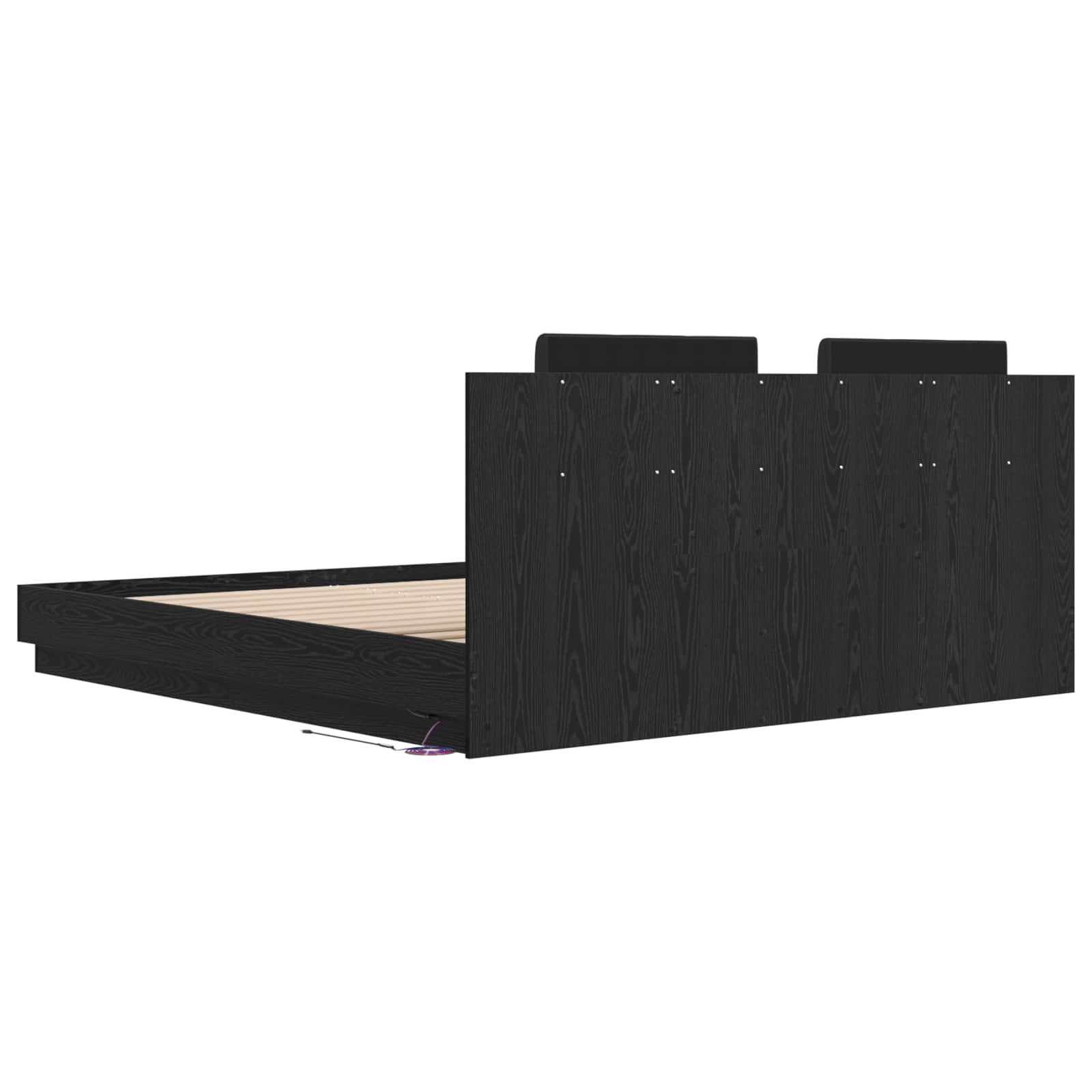 Cadre de lit avec tête de lit Chêne noir 180 x 200 cm - XIOS