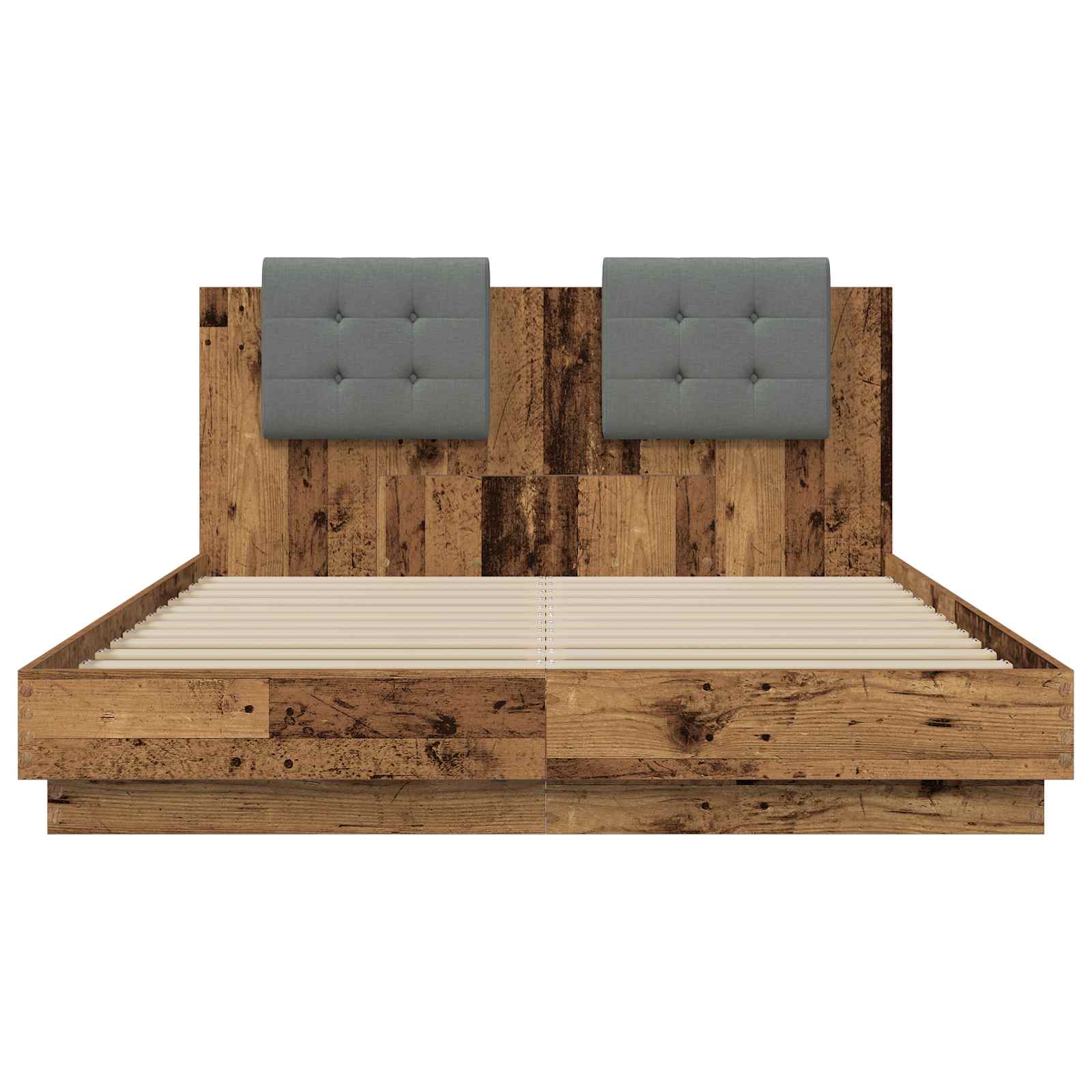 Cadre de lit avec tête de lit Bois Ancien 140 x 200 cm - XIOS