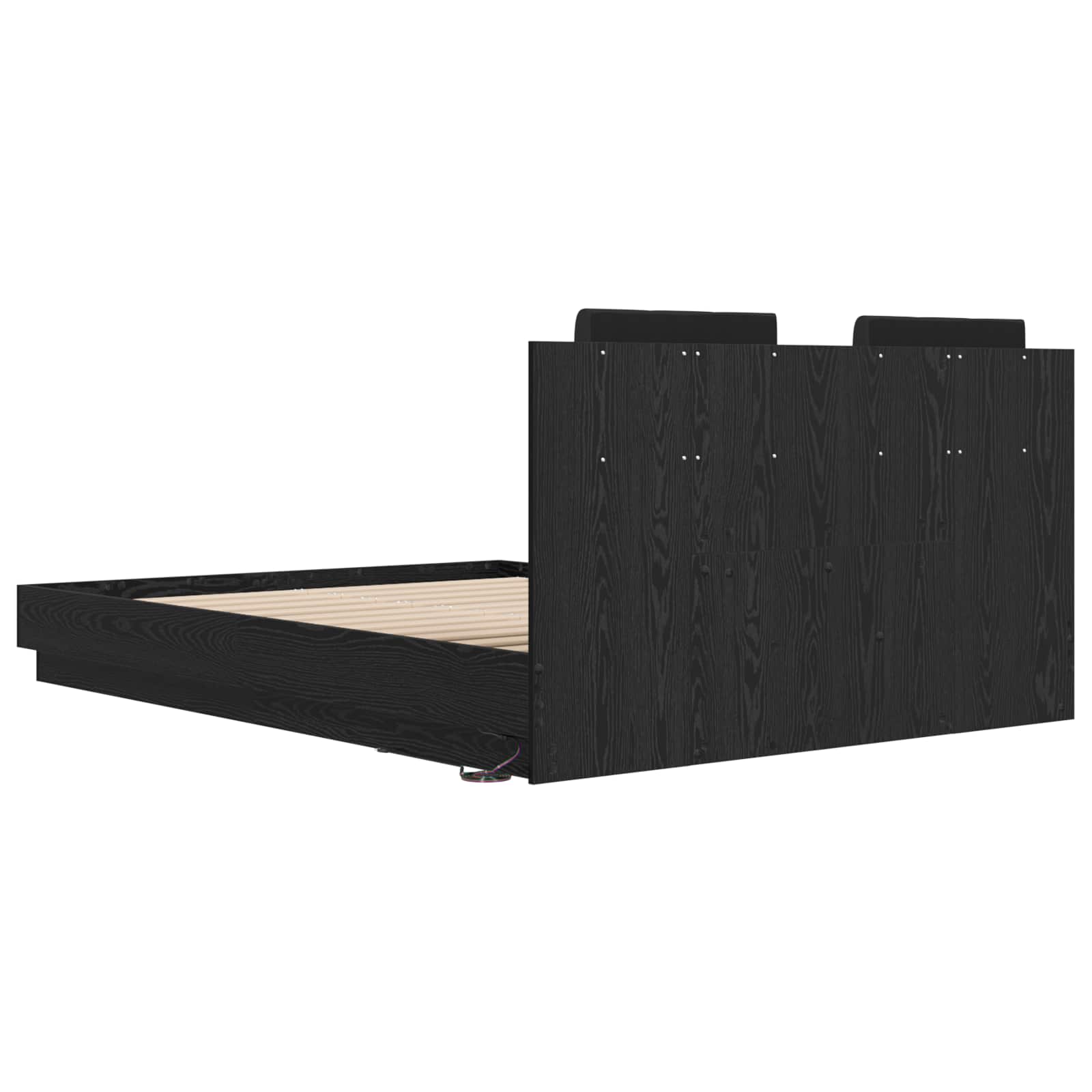 Cadre de lit avec tête de lit Chêne noir 140 x 200 cm - XIOS