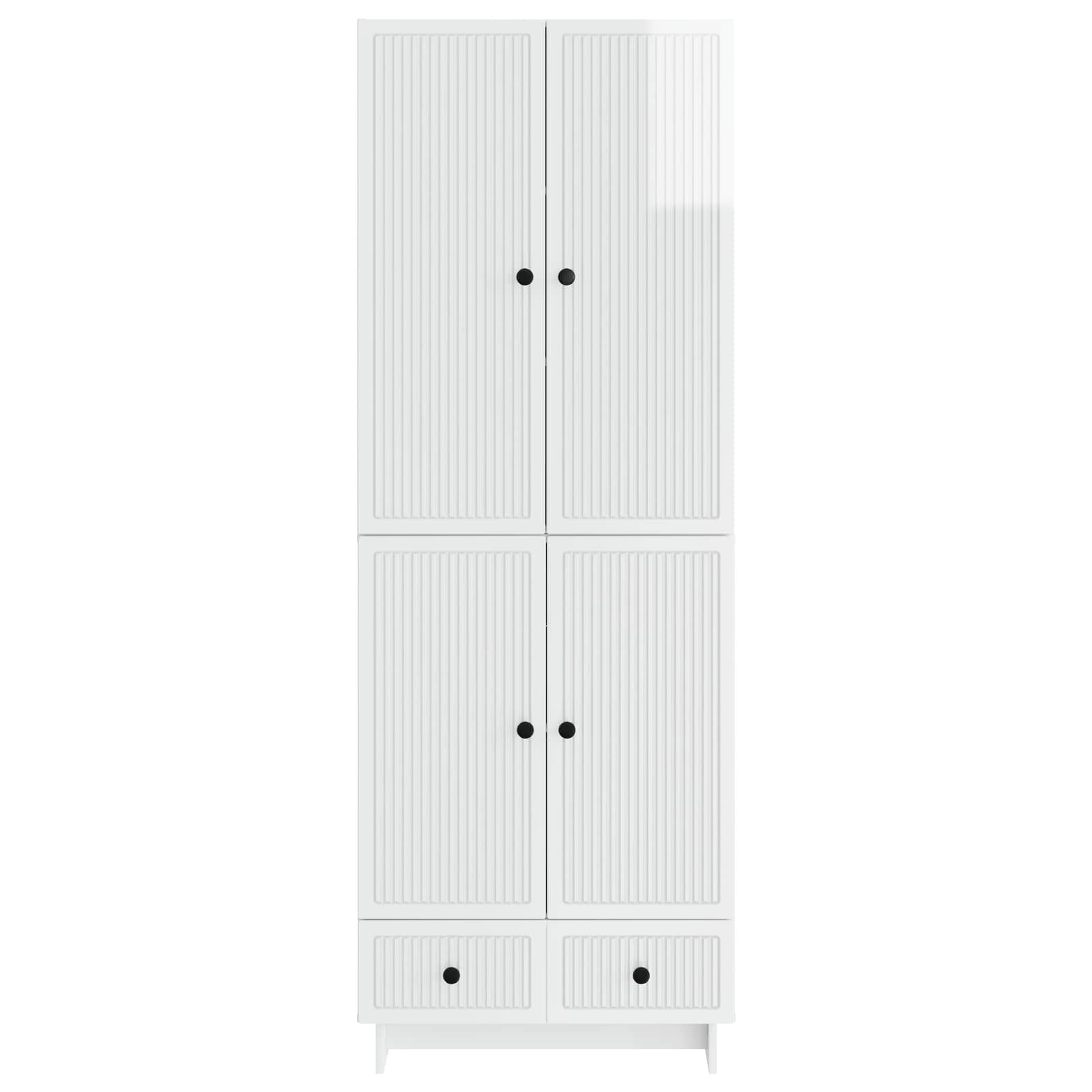 Ensemble de Meubles 2 pcs Blanc brillant 66 x 34,5 x 95 cm - XIOS