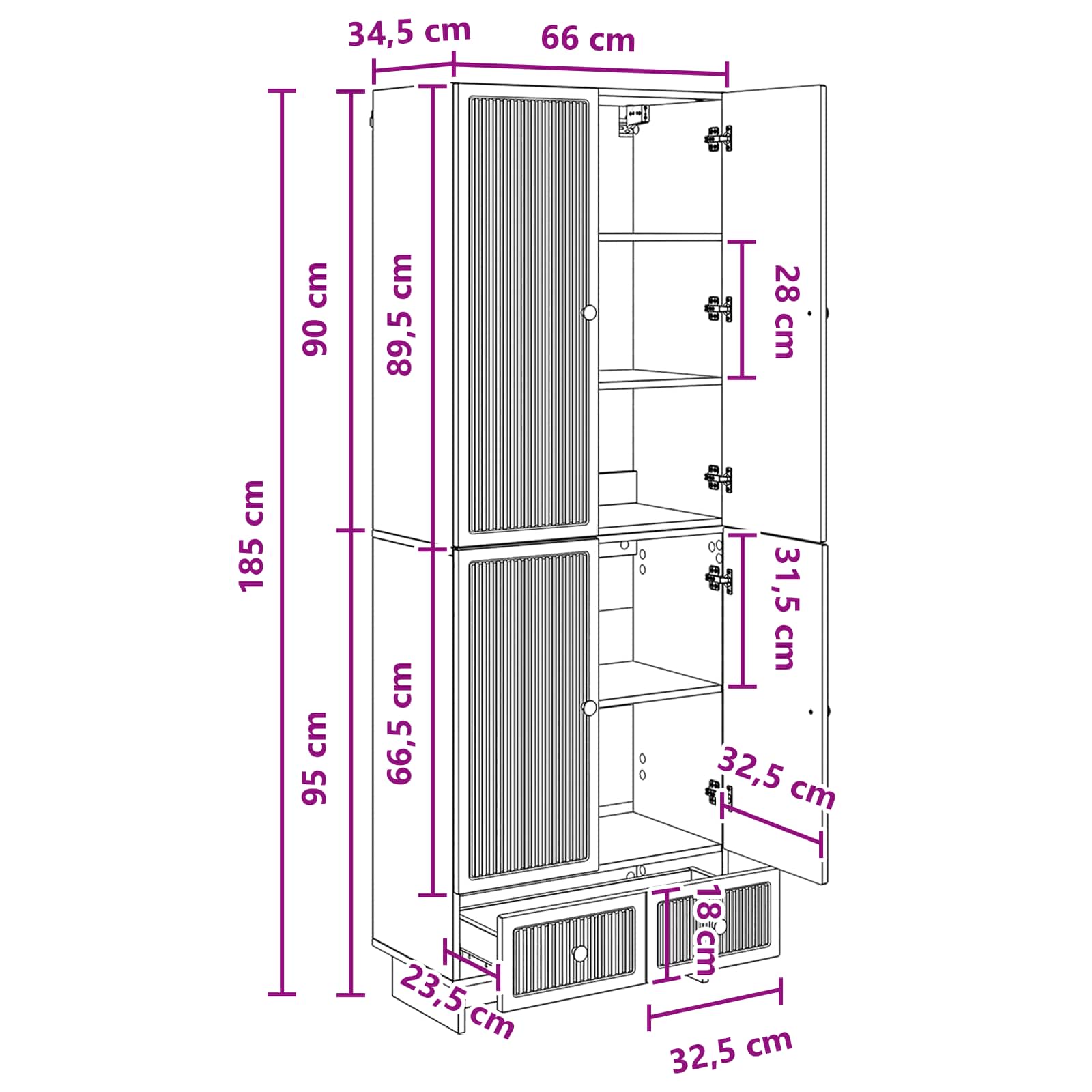 Ensemble de Meubles 2 pcs Chêne fumé 66 x 34,5 x 95 cm - XIOS