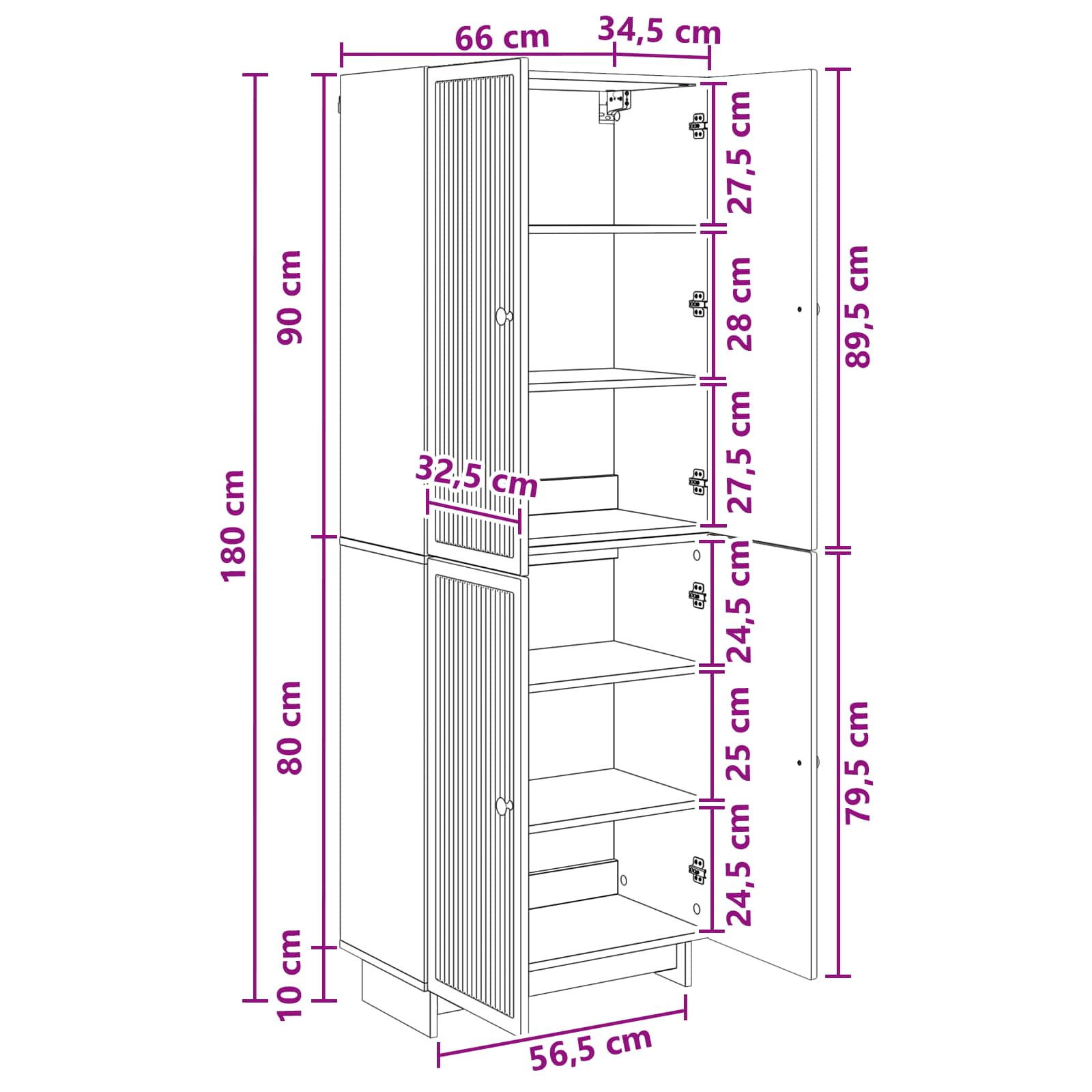 Ensemble de Meubles 2 pcs Noir 66 x 34,5 x 90 cm - XIOS