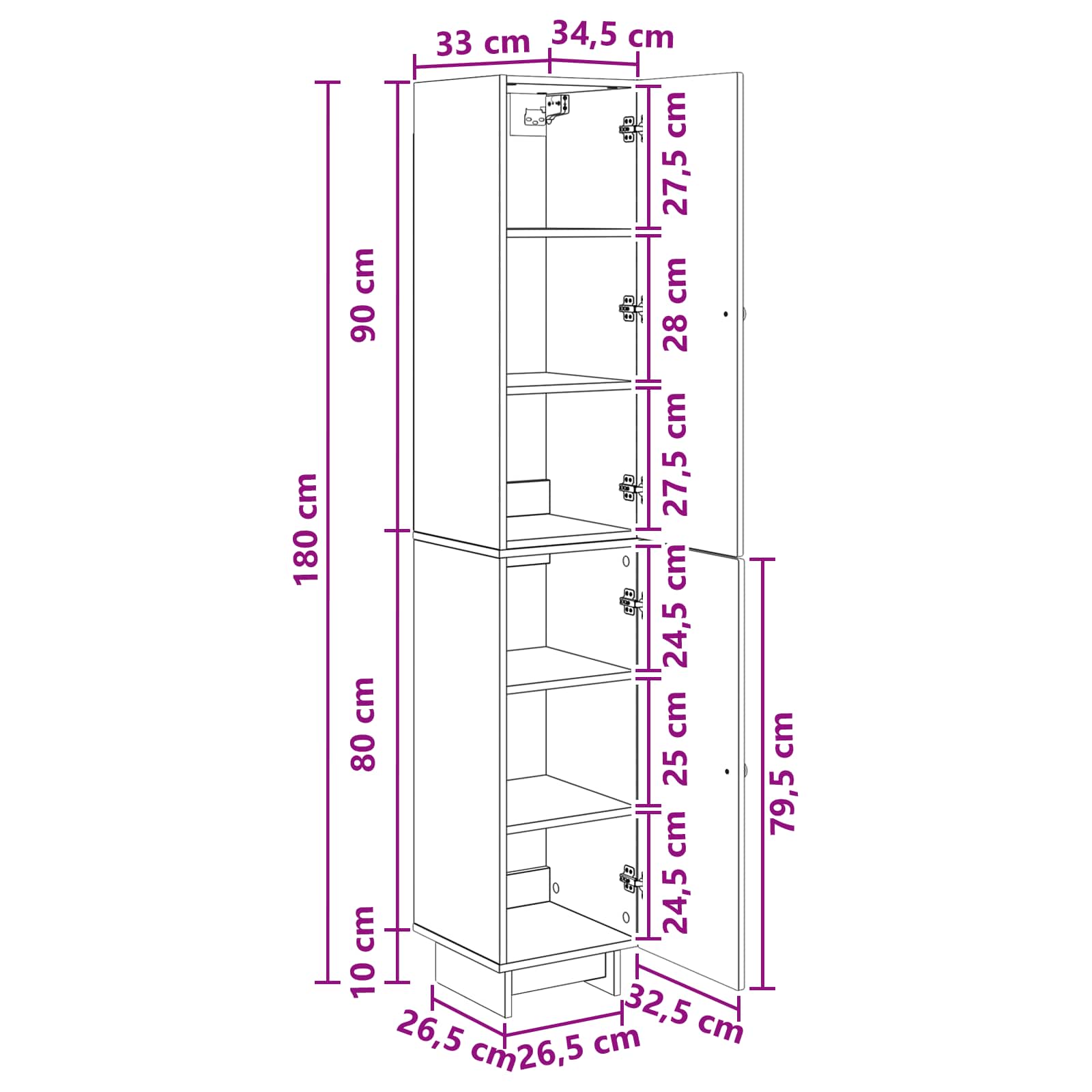 Ensemble de Meubles 2 pcs Chêne fumé 34,5 x 33 x 90 cm - XIOS