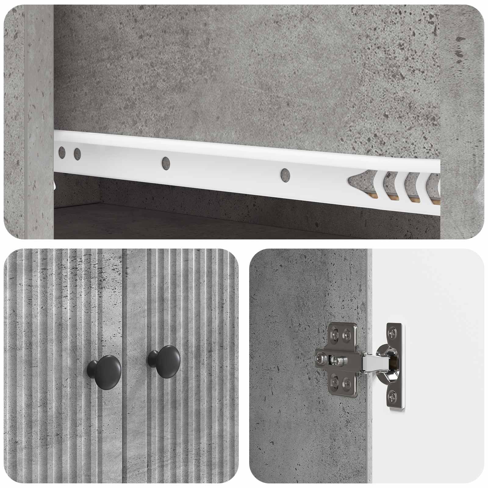 Ensemble de Meubles 2 pcs Gris béton 66 x 34,5 x 90 cm - XIOS