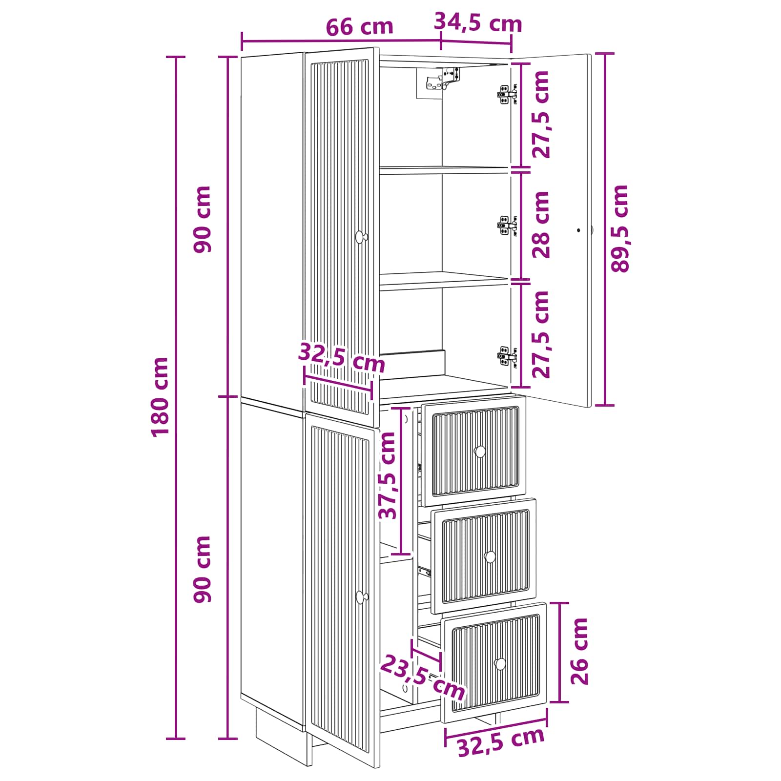Ensemble de Meubles 2 pcs 66 x 34,5 x 90 cm Bois d'ingénierie - XIOS