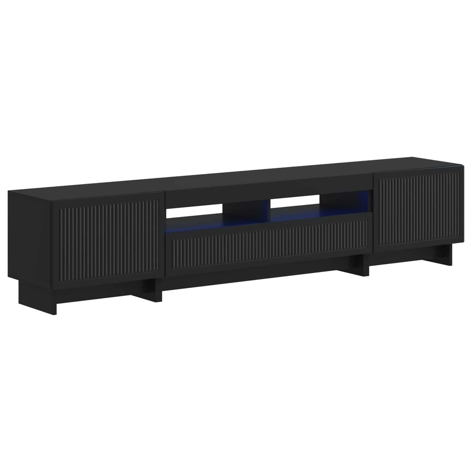Meuble TV LED 5 pièces Noir Bois d'ingénierie