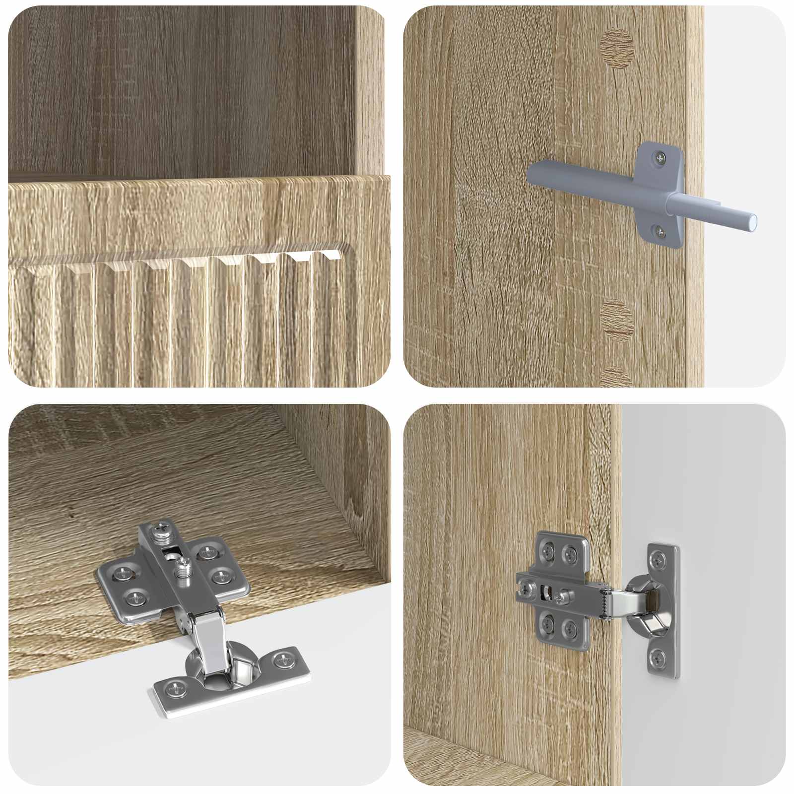 Meuble TV LED 5 pièces Chêne Sonoma Bois d'ingénierie