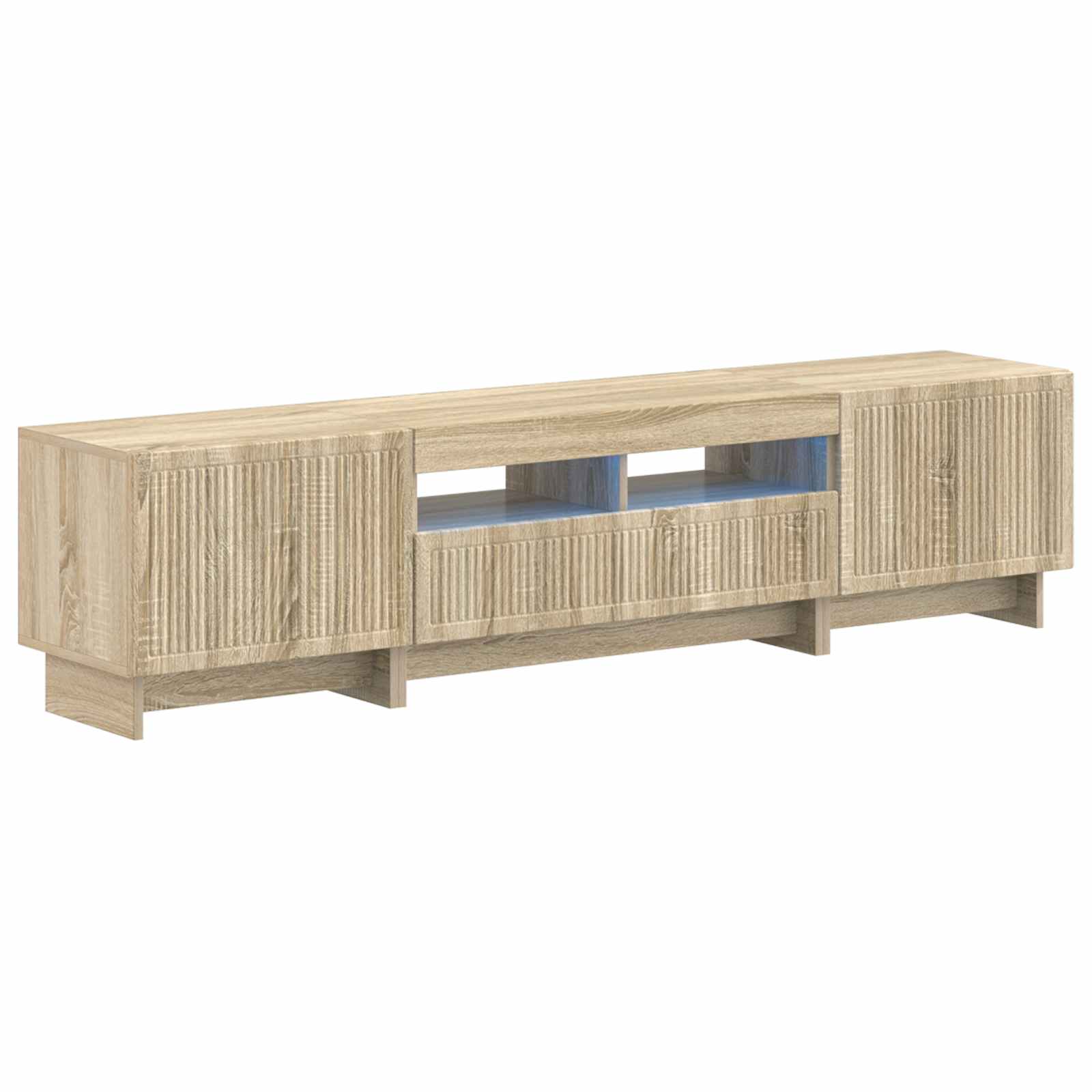 Meuble TV LED 5 pièces Chêne Sonoma Bois d'ingénierie